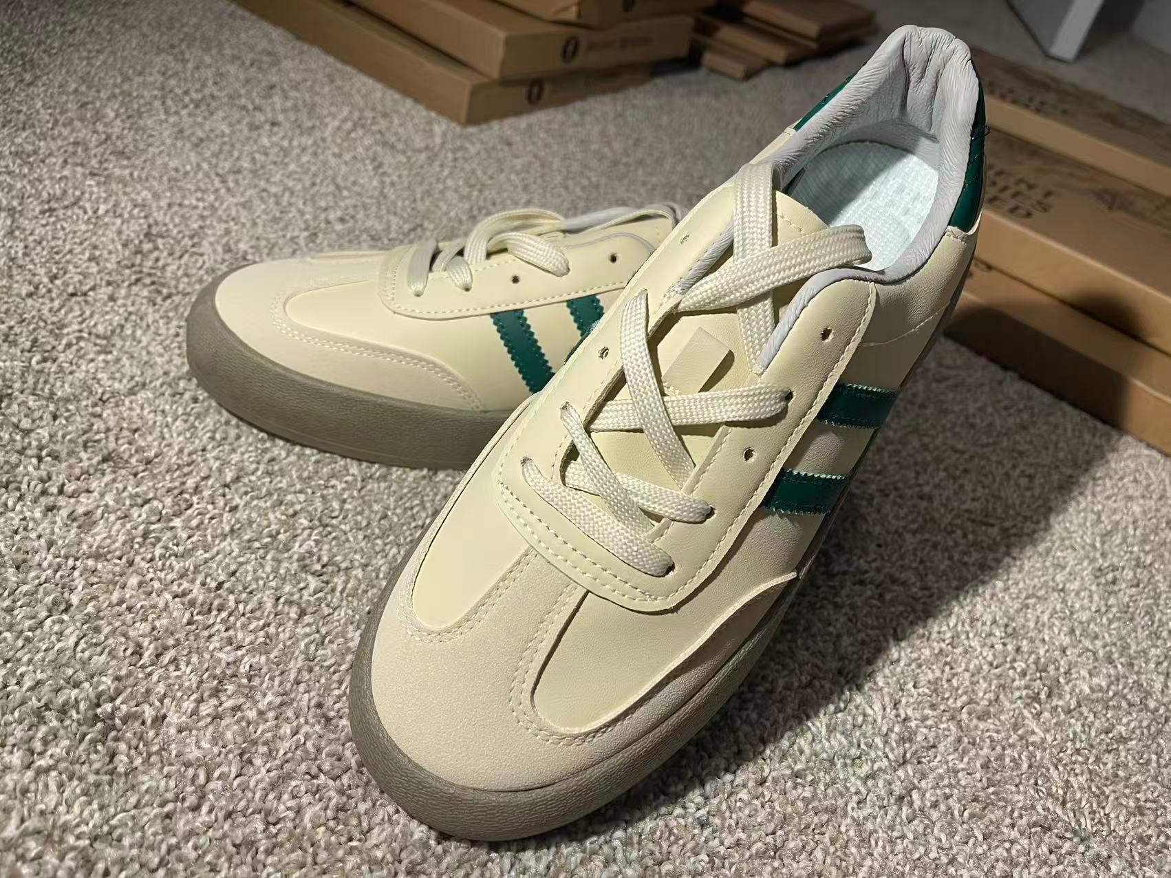 Beige Green Casual Sneakers Shoes