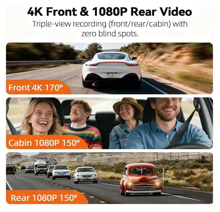 Car Dash Cam Front, Rear & Cabin Recording - photo 5