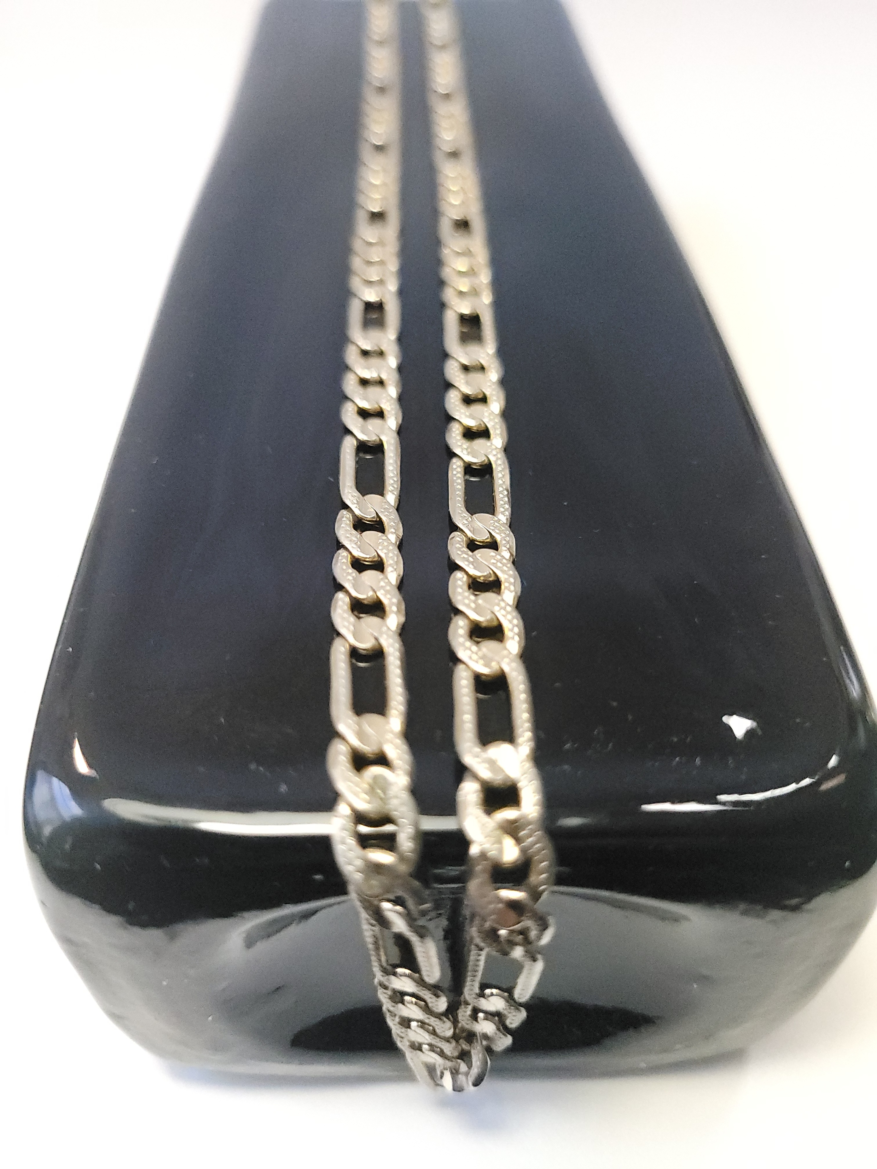 1990s Gold Toned Figaro Chain Necklace 24.25" 5mm Wide Italy