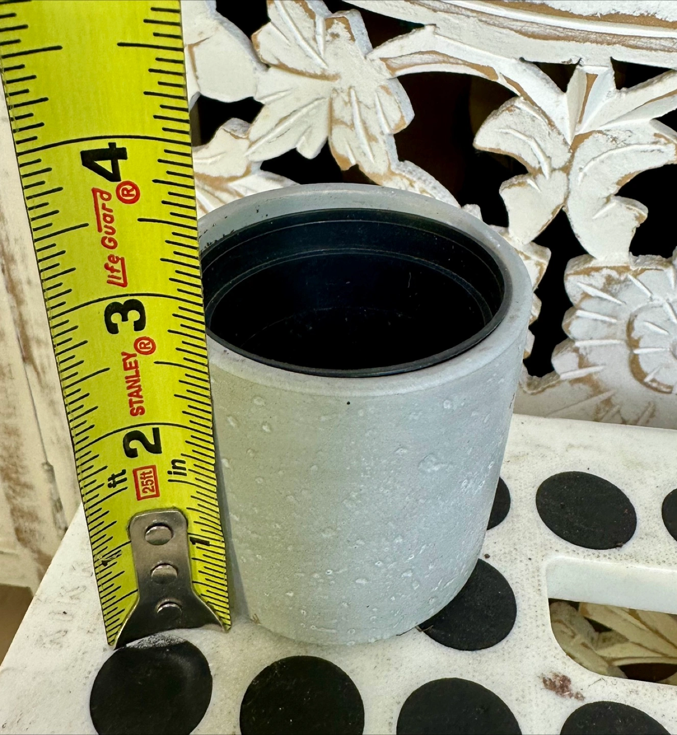 🥕 Mini 2.5 x 3 in Gray Concrete Planter w/ nursery pot - photo 5