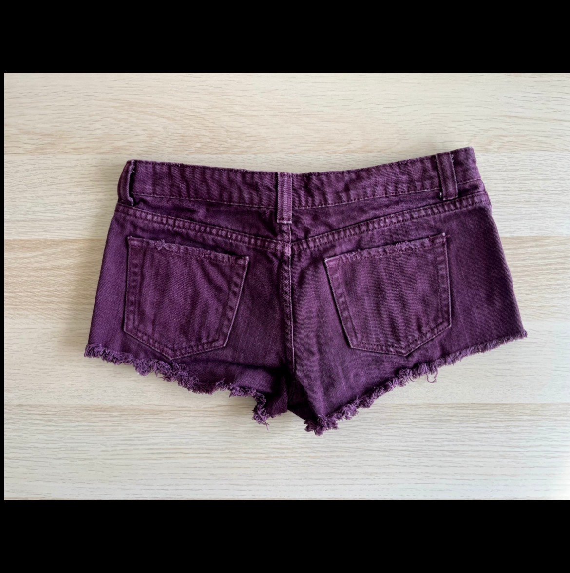 Womens/Girls Burgundy Red Denim Shorts - photo 2