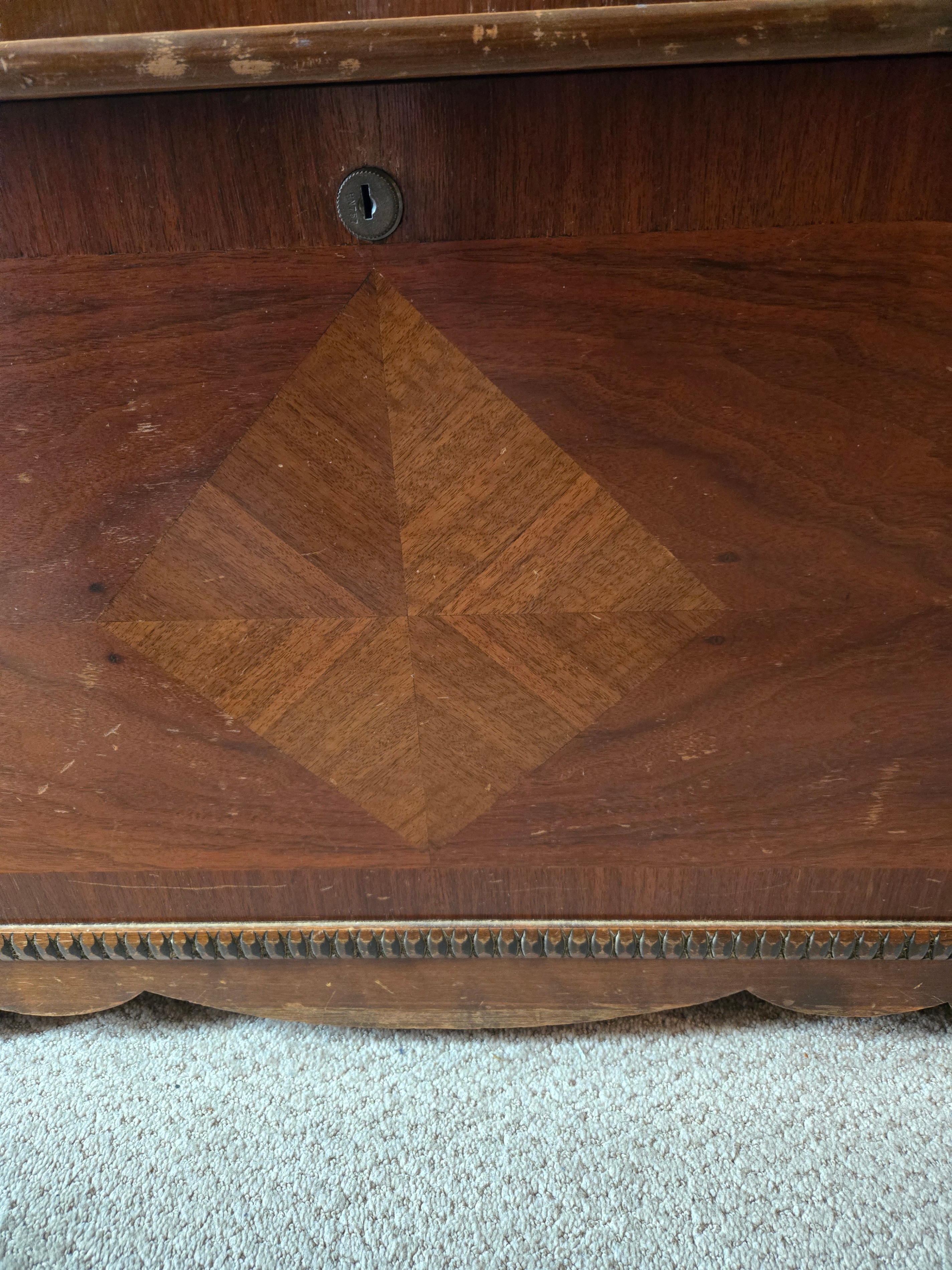 Antique 1930s Honderich “Red Seal” Cedar Chest – Walnut & Burl - photo 3