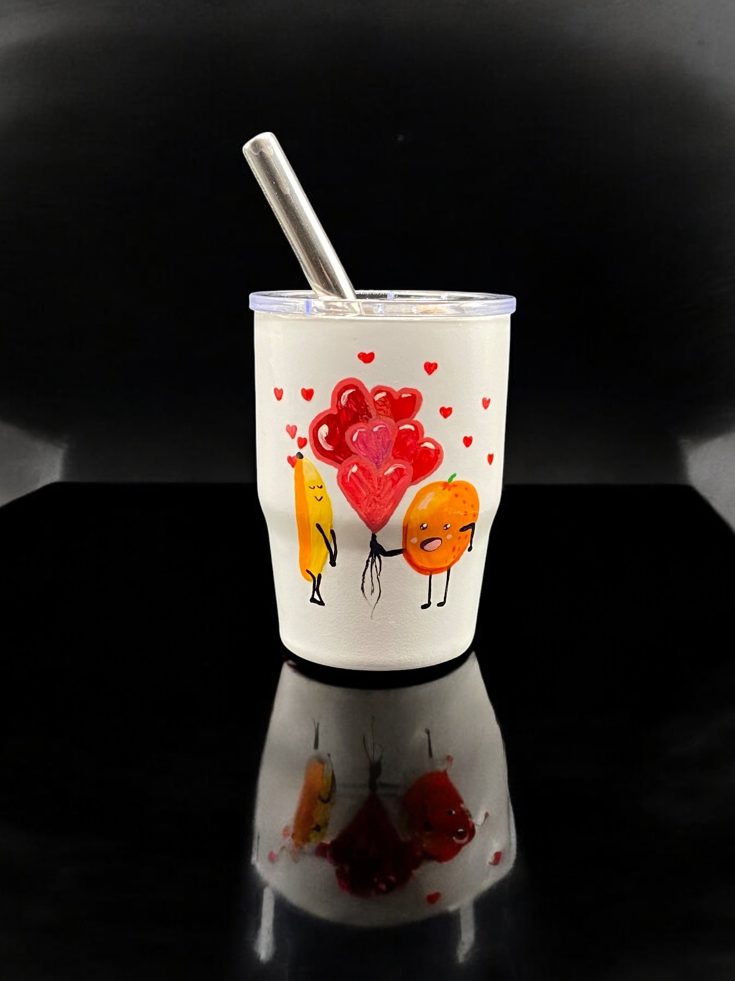 Hand-Painted Stainless Steel Mini Tumbler with Straw Set - photo 2