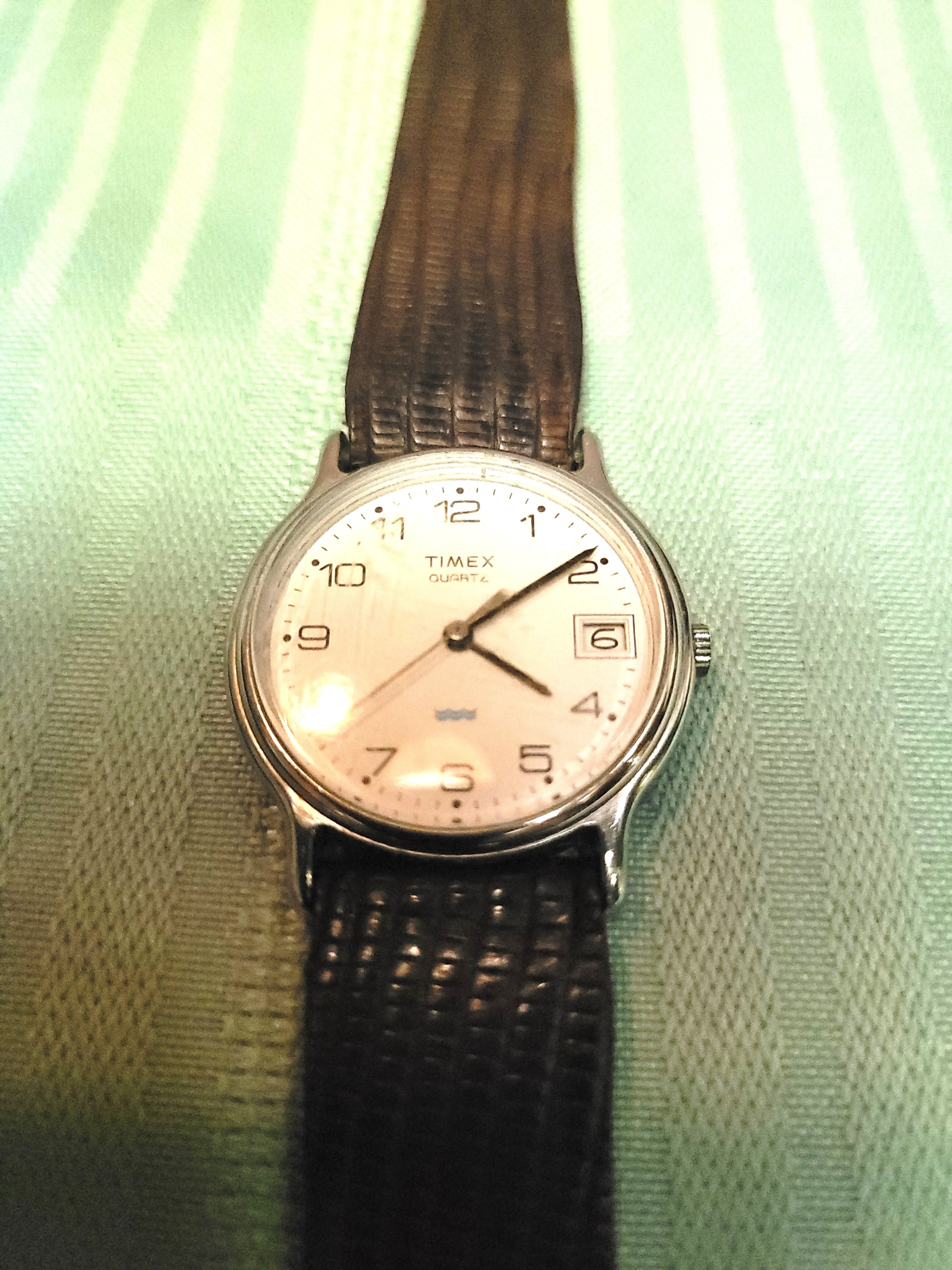 New Battery 1986 Timex Watch - W Cell Korea 34 - White Dial