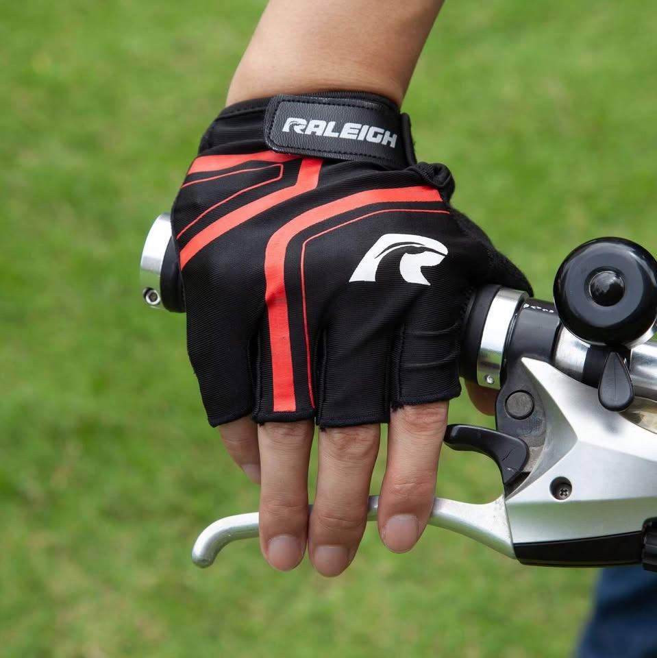 Raleigh Fingerless Foam Padded Cycling/Bike Gloves, Black - photo 2