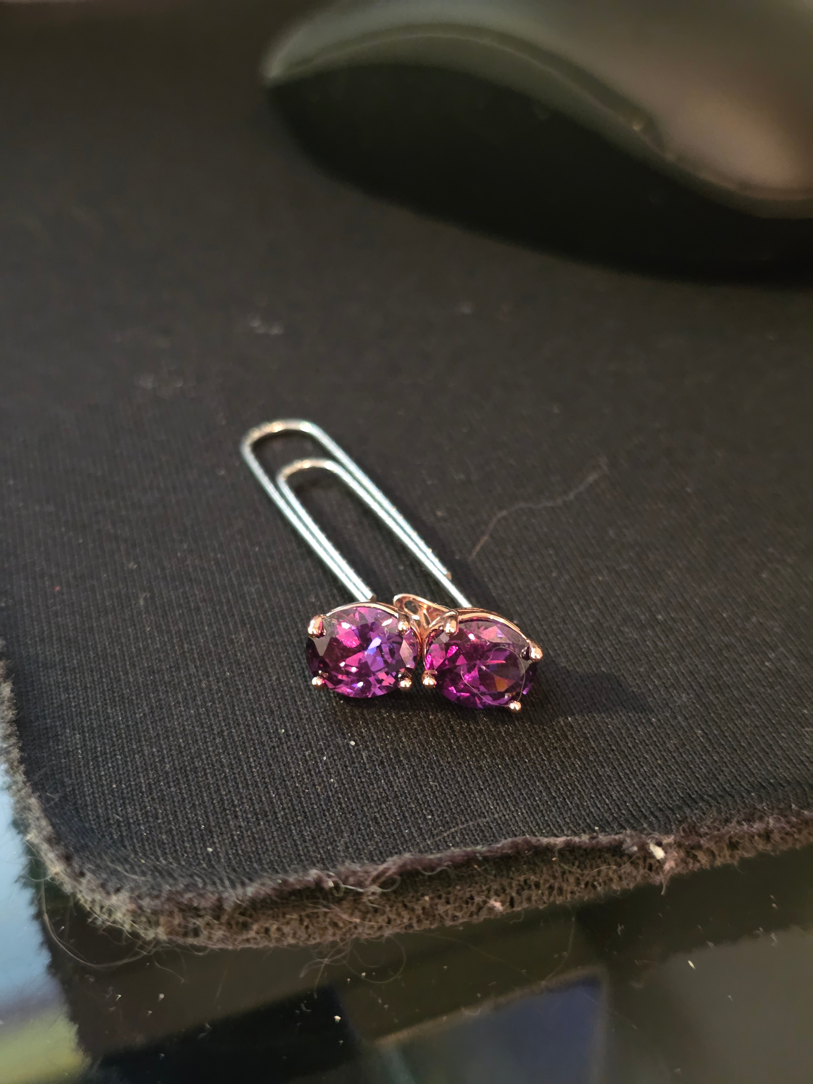 Purple Elegant Boho Style Drop Earrings with Copper Posts. - photo 2