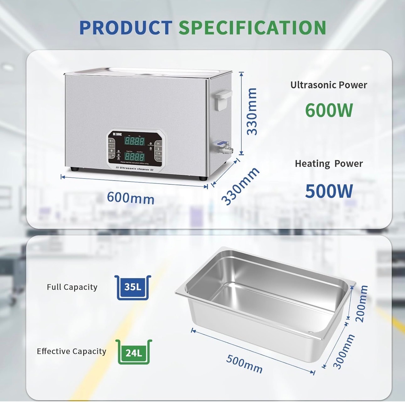 Pro Ultrasonic Cleaner 30L 600W Heavy-Duty Sonic Cleaner w Timer - photo 5