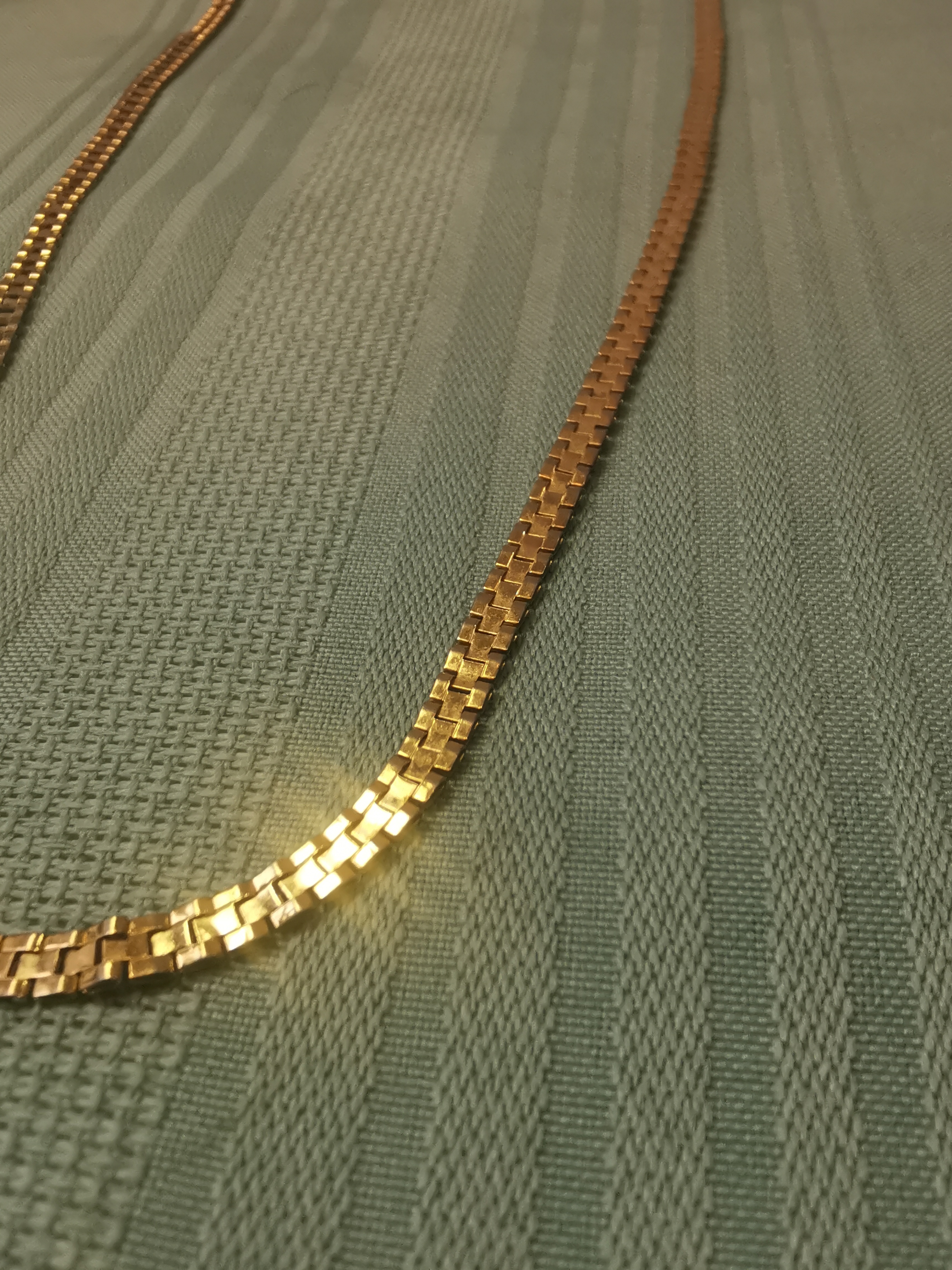Gold Tone Watch Band Link Chain Necklace, 24.5 Inch Flat - photo 2