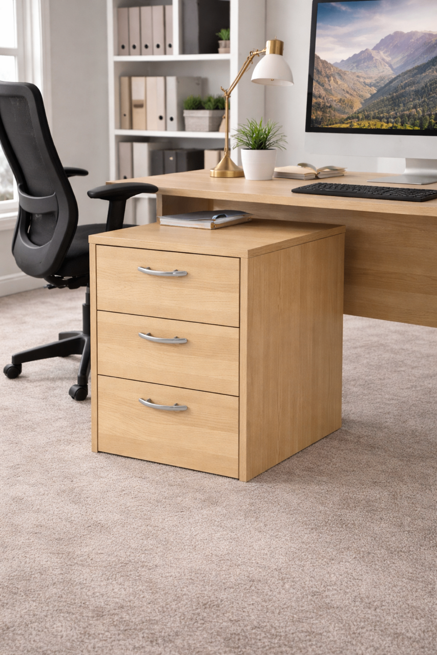 Three-Drawer Wood Cabinet