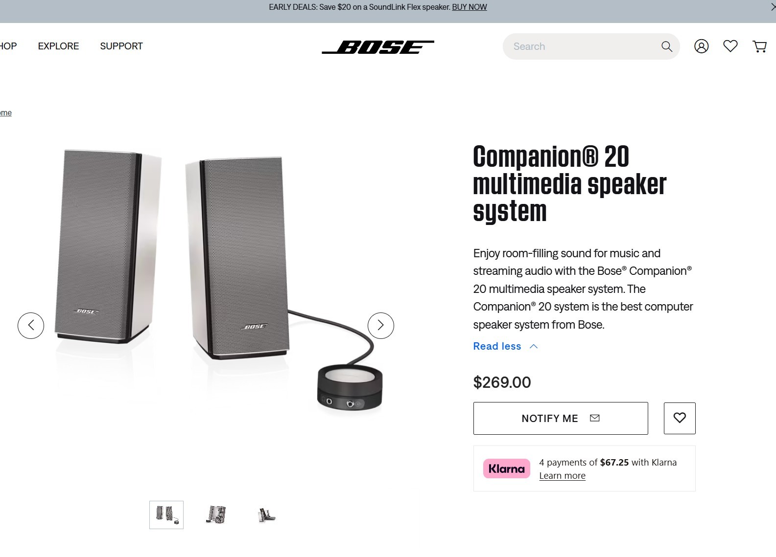 Companion® 20 multimedia speaker system