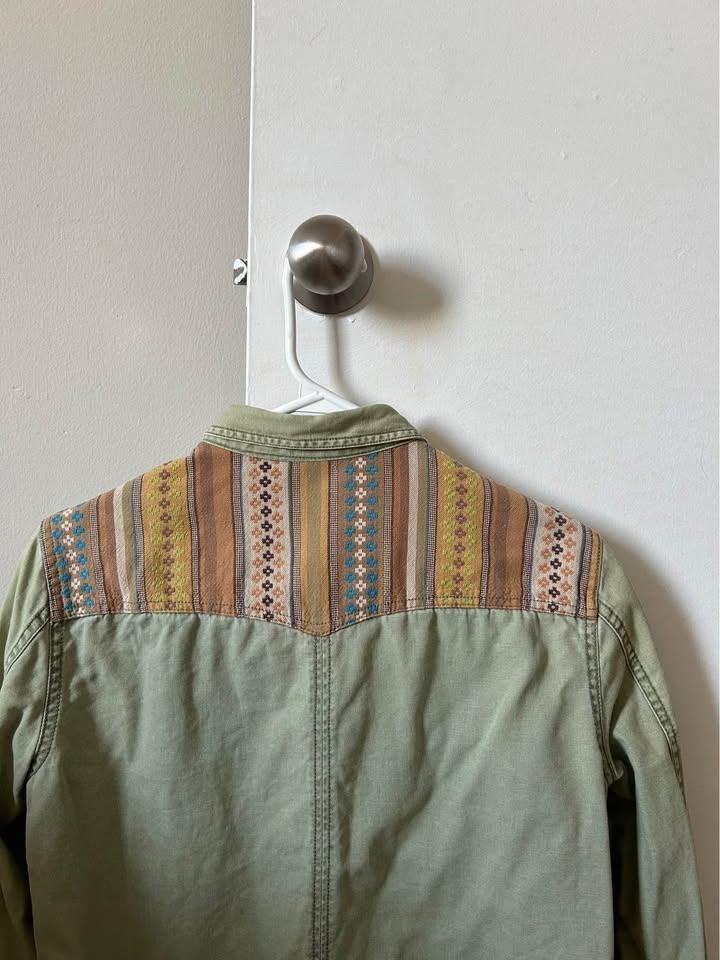 Zara Trafaluc Collection Light Jacket Kaki Boho pattern- Size M - photo 2