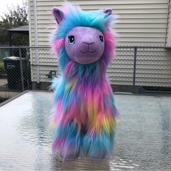 Build-A-Bear BAB Rainbow Llama Alpaca Plush Stuffed Animal