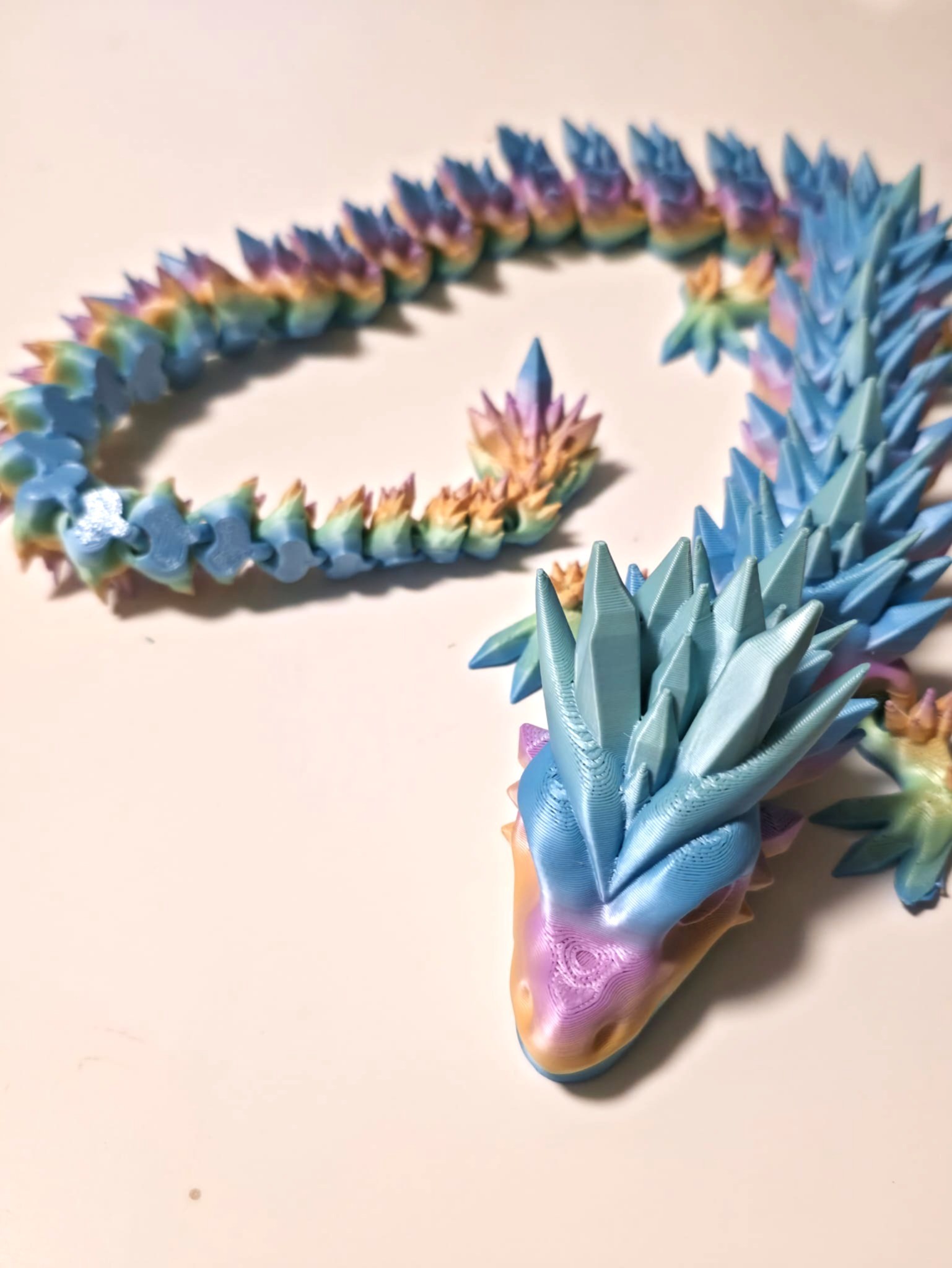 3D Printed 2ft Articulated Dragon – Easter Pastel Edition