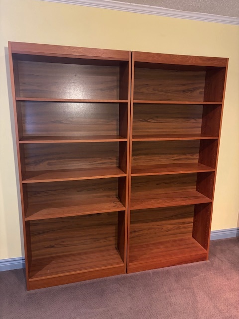 IKEA BILLY Bookcases (Pair) – Wood Finish Bookshelves