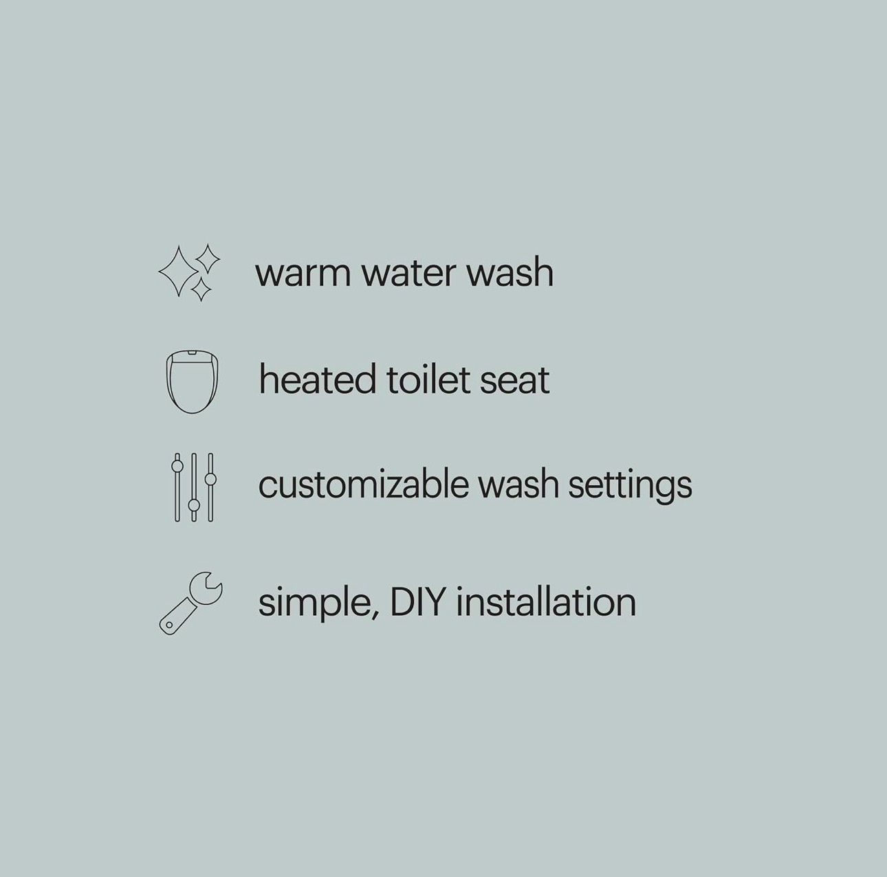 Electric Bidet Toilet Seat Arm Control Warm Water Wash Stainless - photo 4
