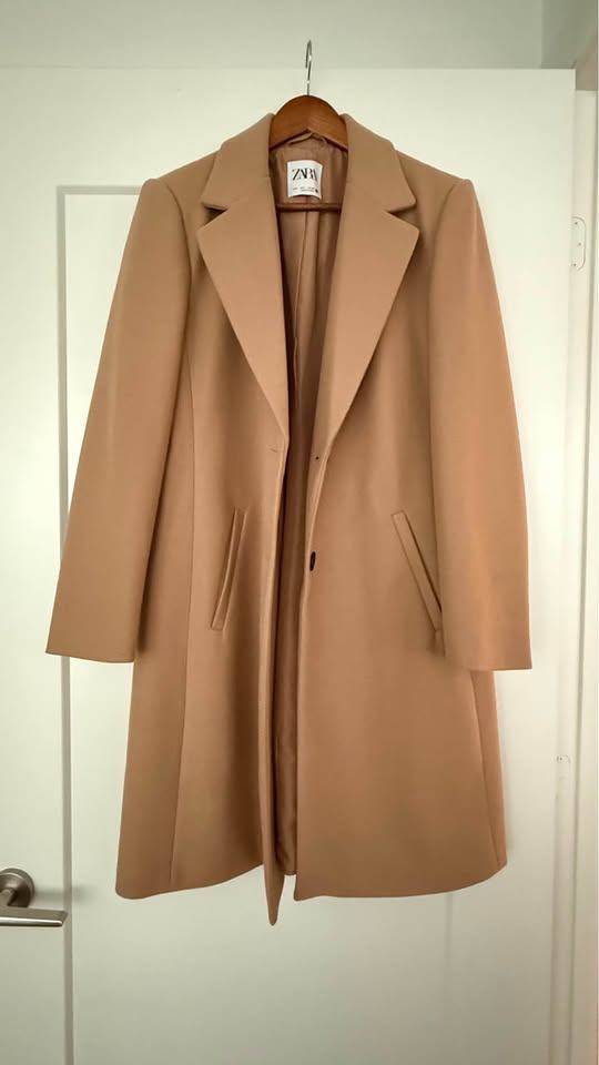 ZARA Camel Tailored Coat – Size Large