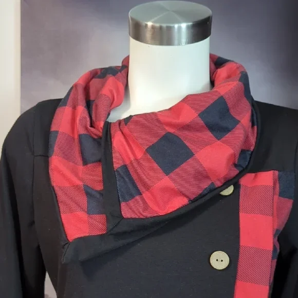 Black & Red Plaid Tunic - Size L - photo 2