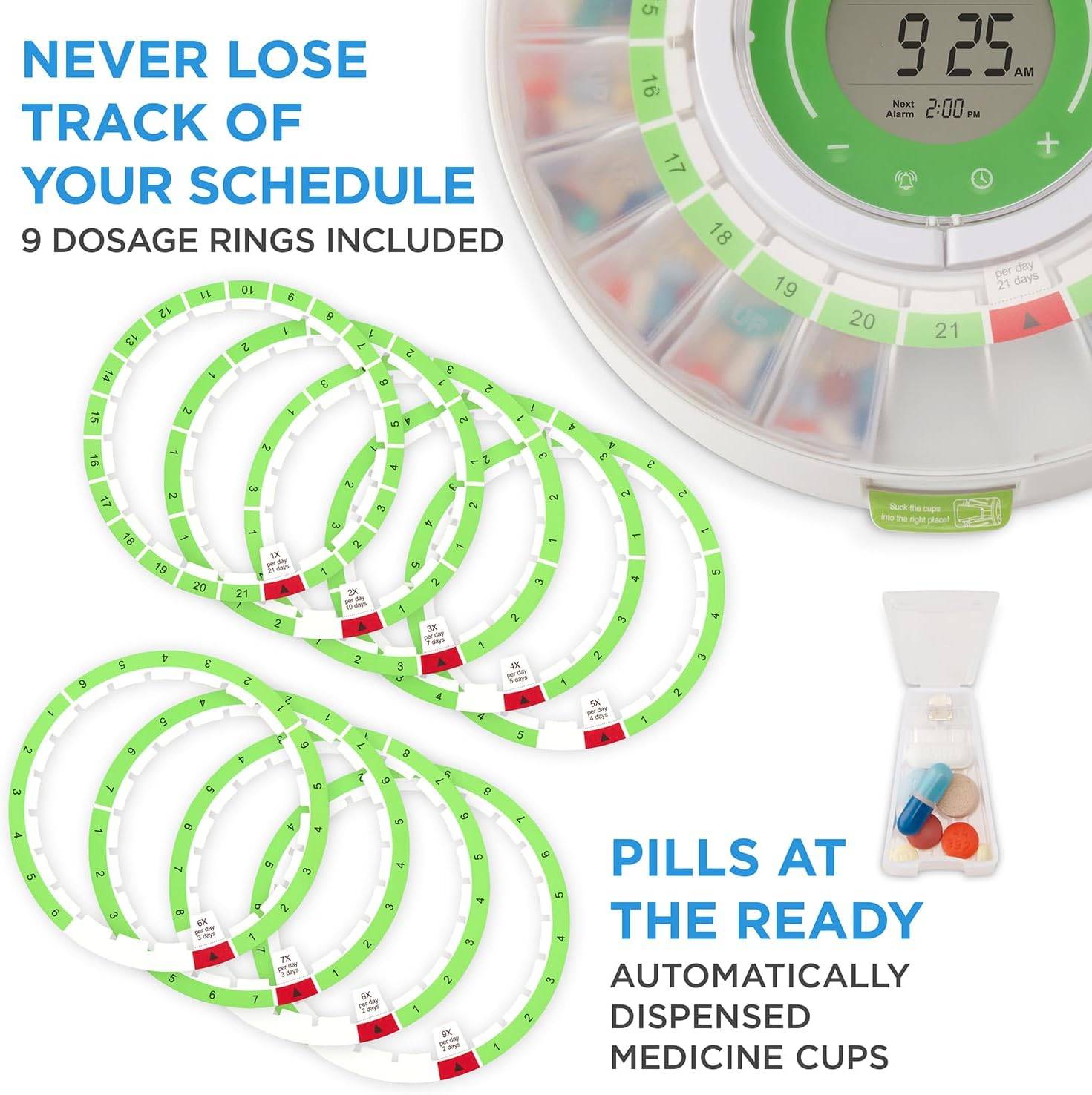 New~ LiveFine Pill Dispenser, 21 Comp., LCD Alarm & Lock - photo 3