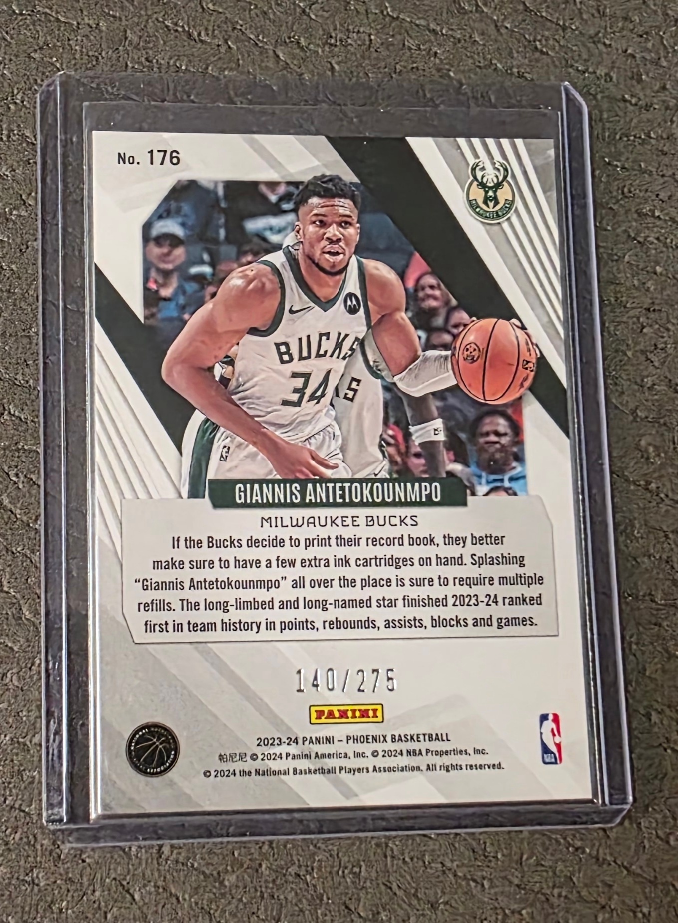 Giannis Antetokounmpo Phoenix Blue Lazer #176 /275 - photo 2