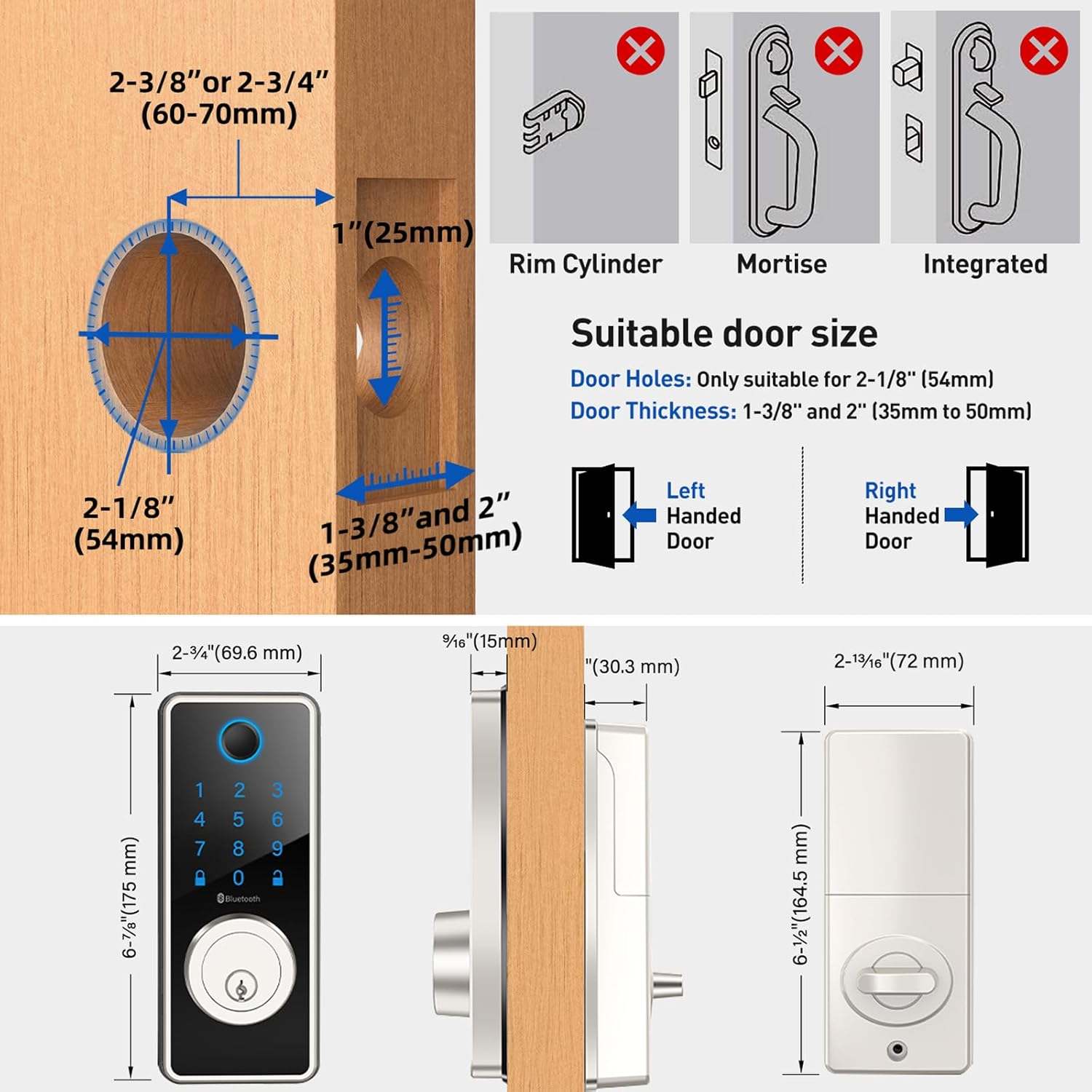 ELAMOR Bluetooth Fingerprint Door Lock - photo 2