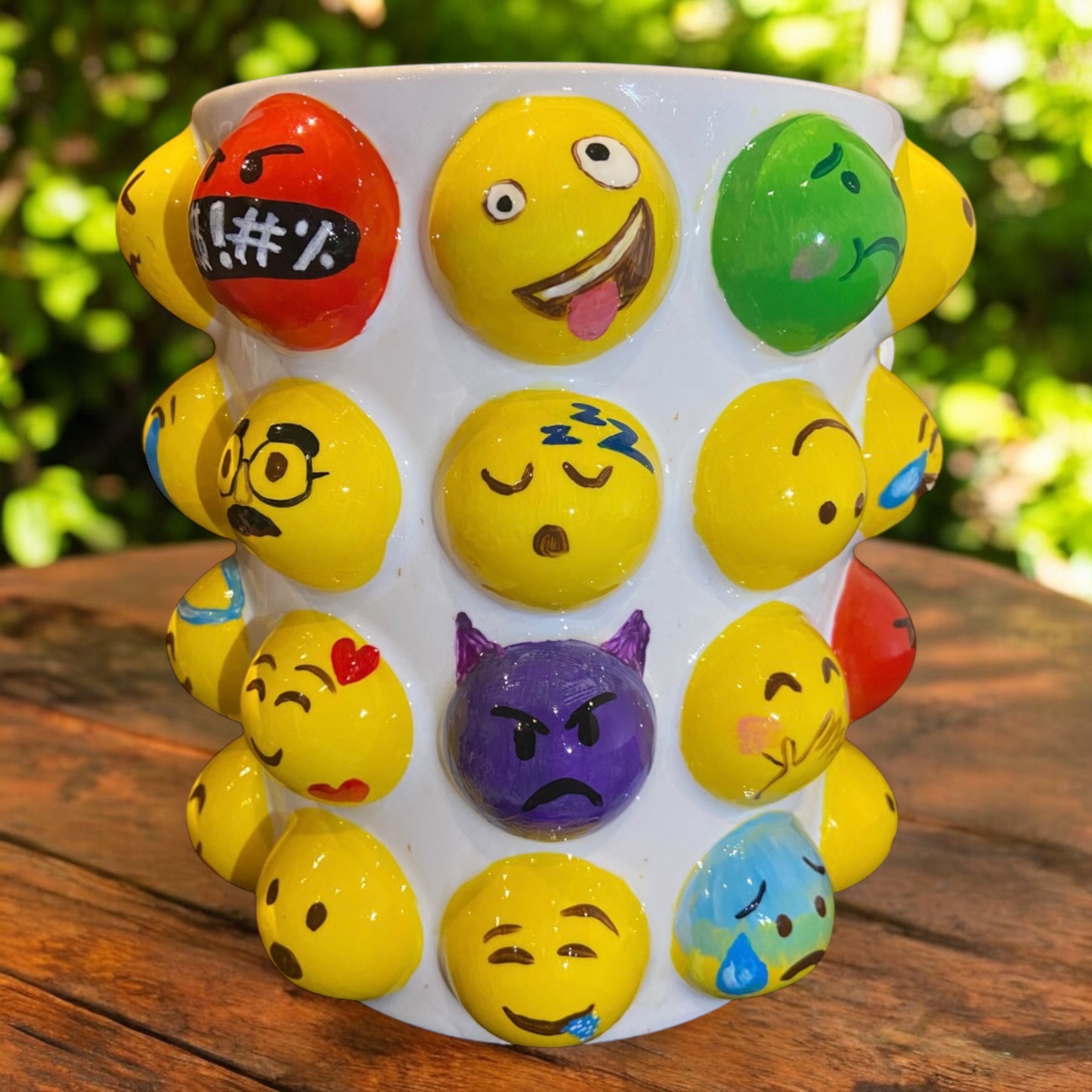 Hand Painted Emoji Vase - photo 5