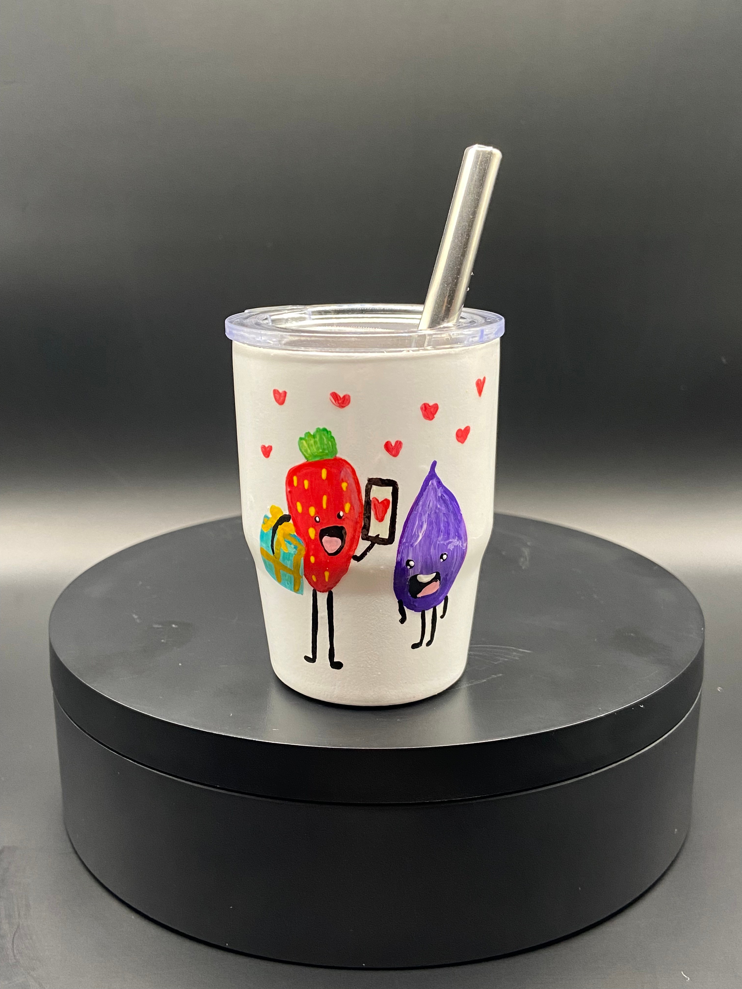 Hand-Painted Stainless Steel Mini Tumbler with Straw Set - photo 5