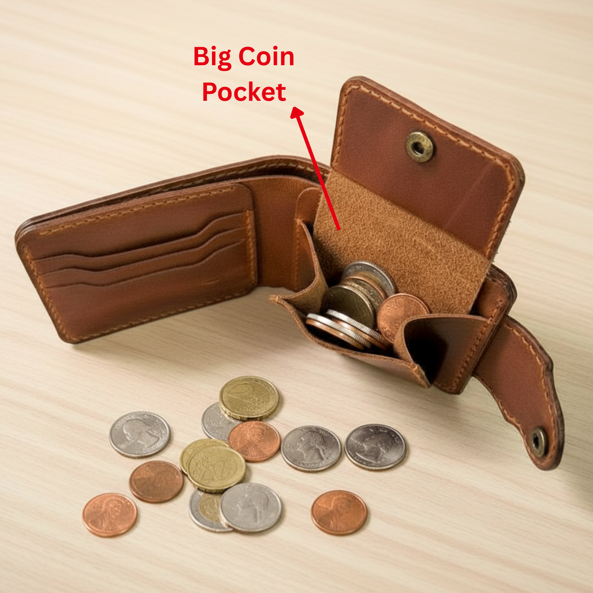 Men’s Genuine Leather Wallet – Slim Bifold Coin Pocket - photo 5