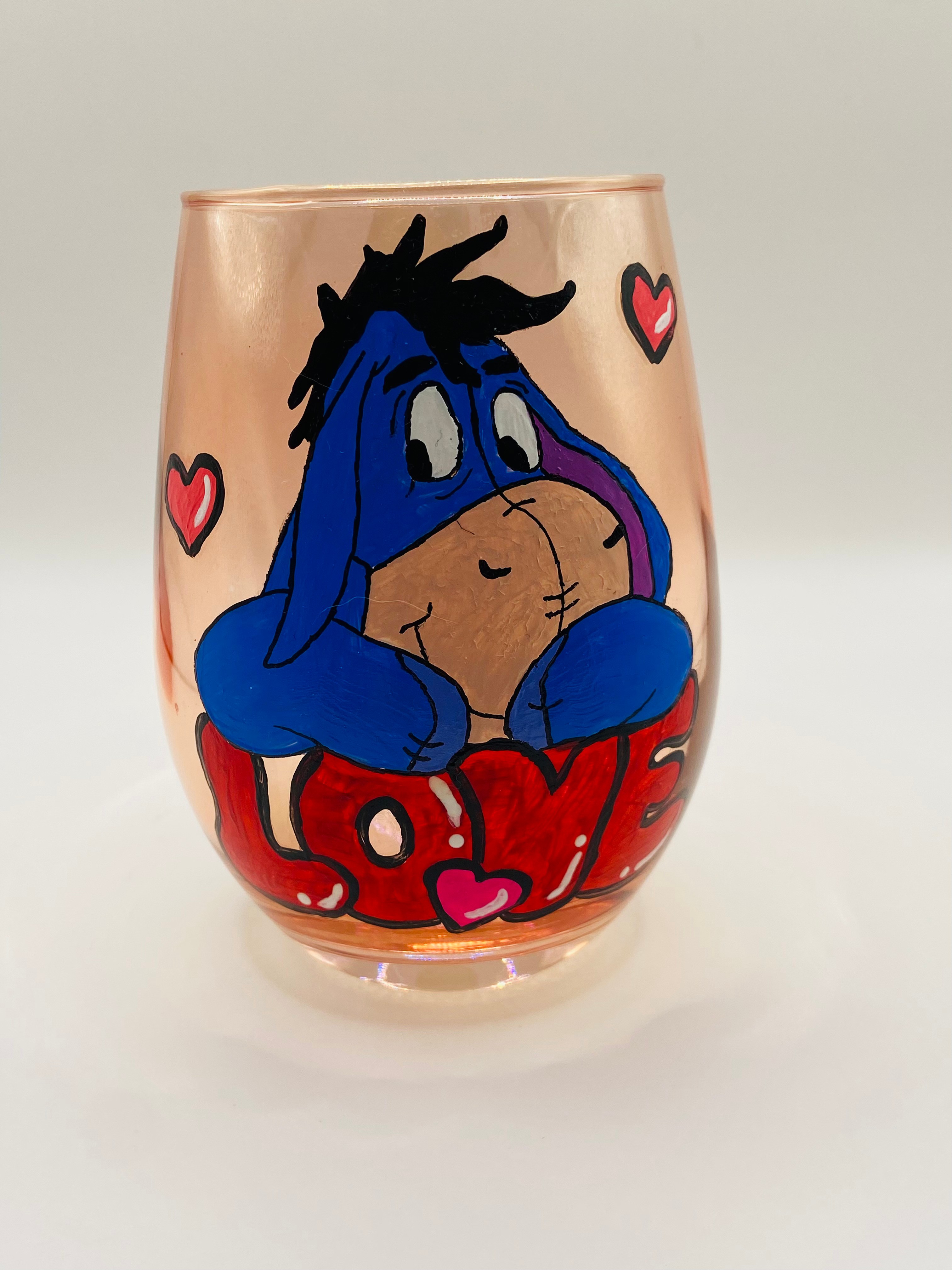 Hand Painted Winnie the Pooh Stemless Wine Glasses - Set of 4 - photo 4