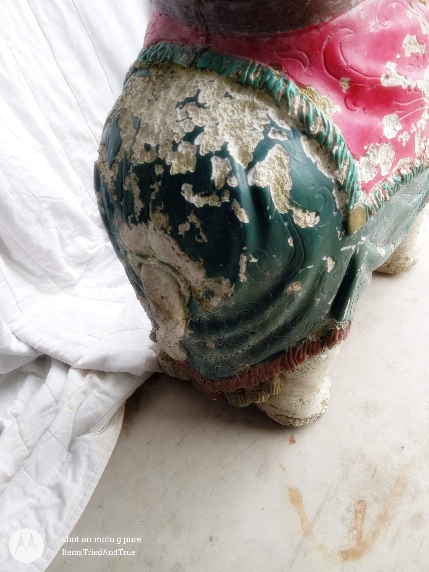 Vintage Hand‑Painted Elephant Statue – Ornate Decor Piece - photo 5
