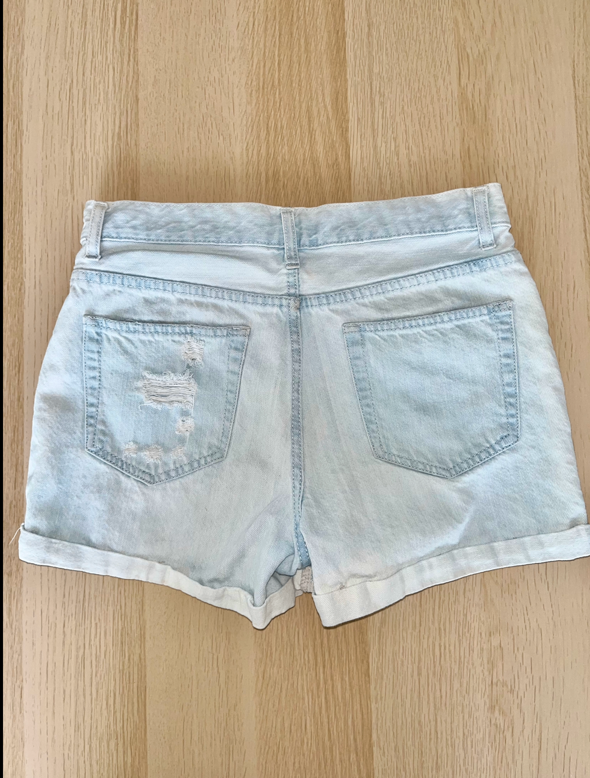 Womens/Girls High-Waisted Loose Fit Distressed Denim Shorts - photo 2