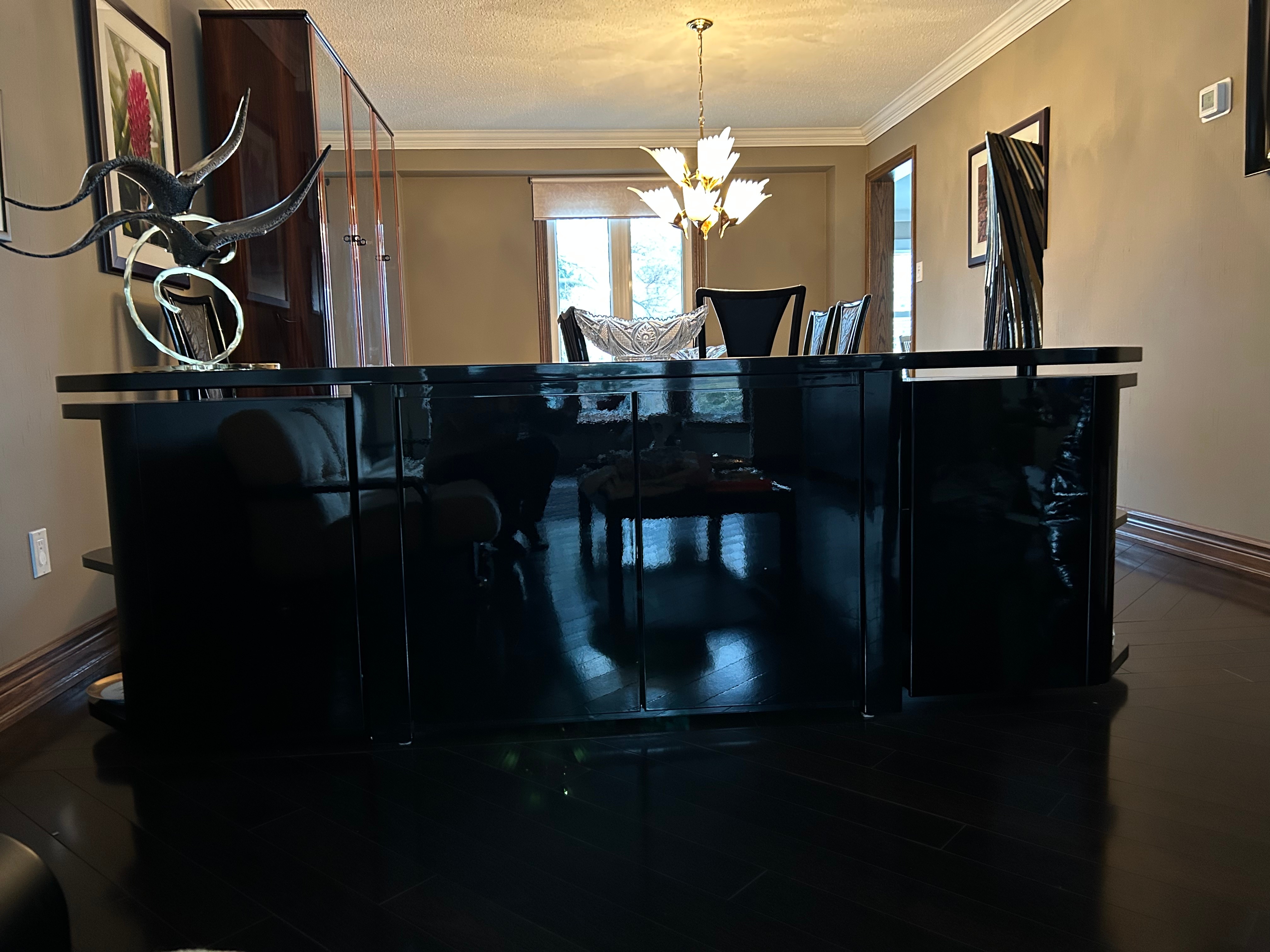 Large Black High-Gloss Sideboard/Buffet Cabinet - photo 2