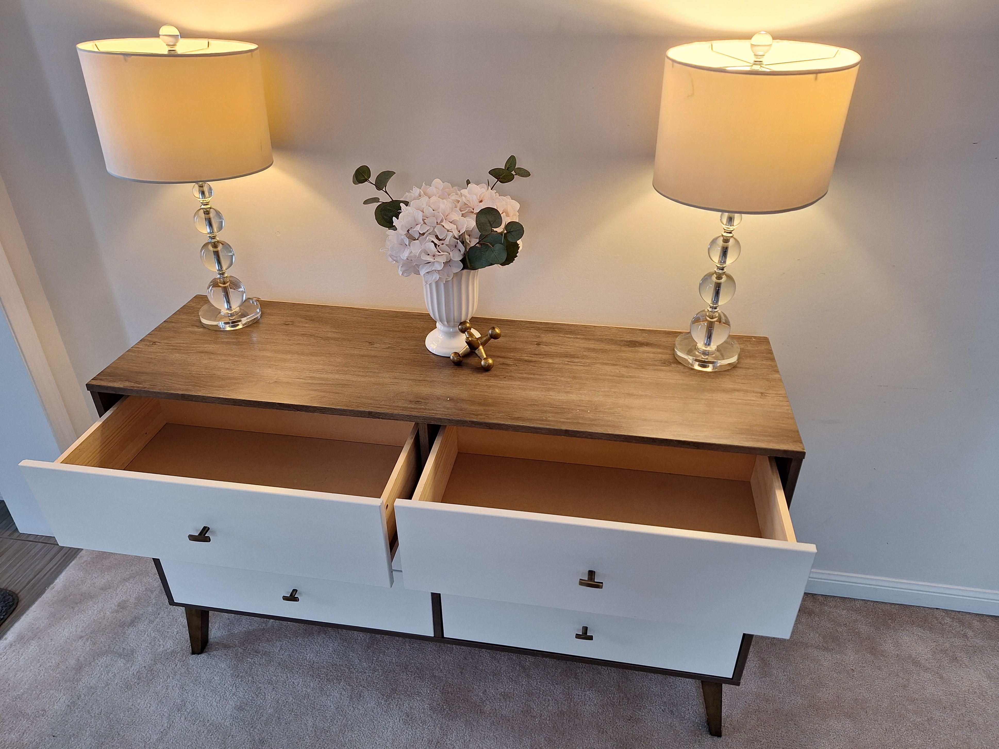 Prepac Milo 6-Drawer Dresser (walnut finish with white drawers) - photo 2