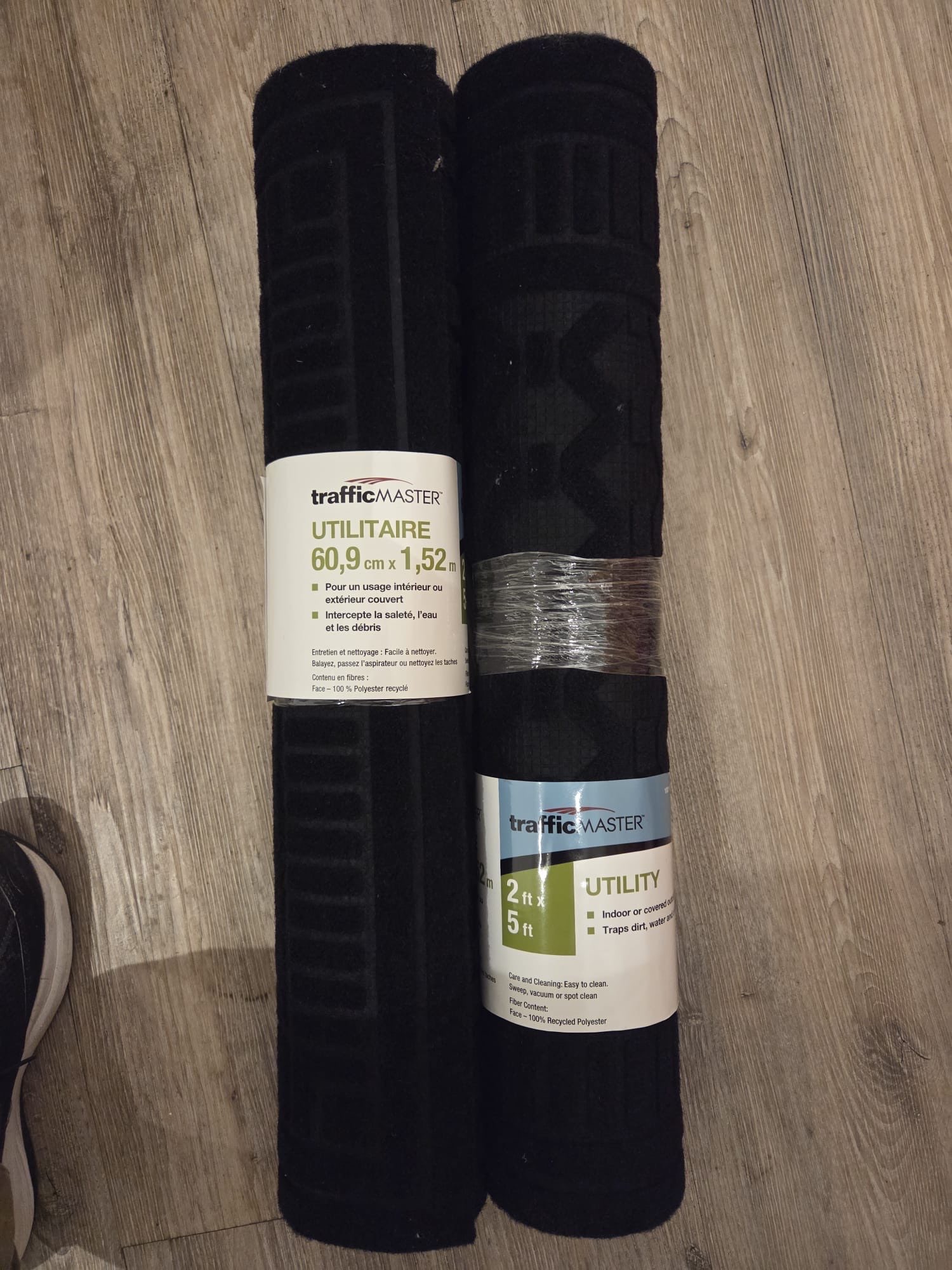 TrafficMaster Utility Floor Mats 2x5 Black (Set of 2)