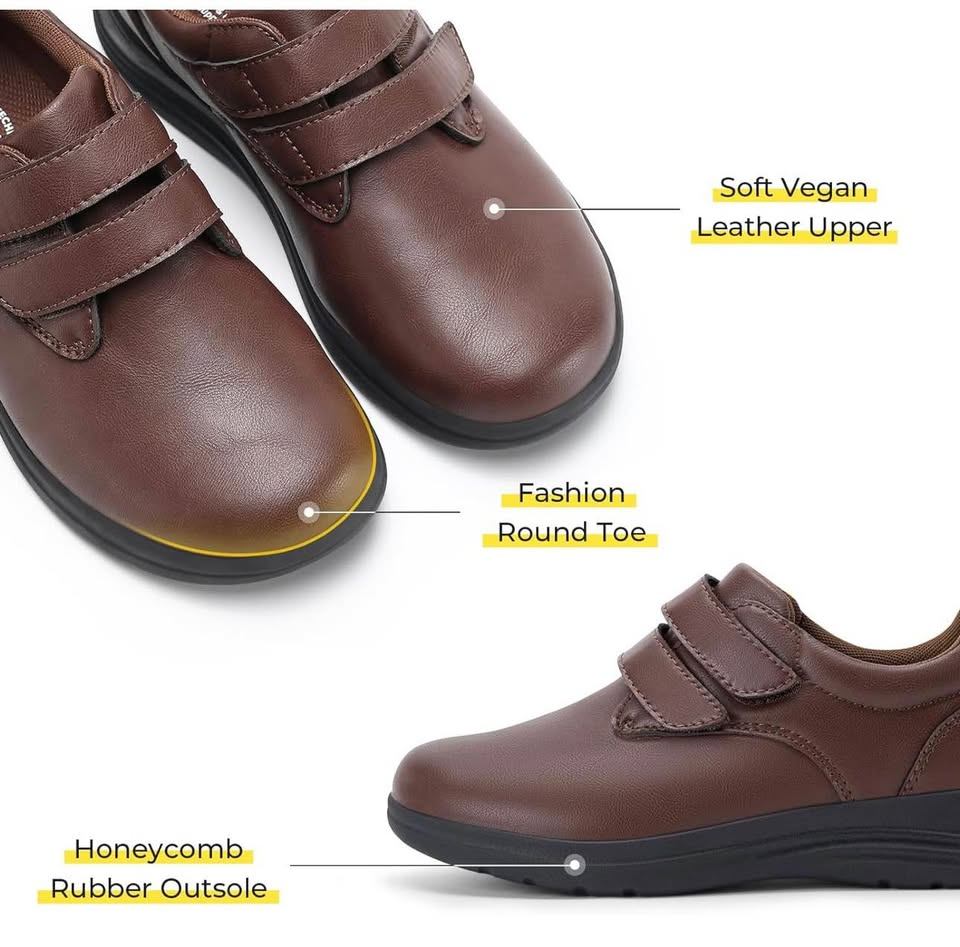 FitVille Women's Brown Leather Walking Shoes - photo 2