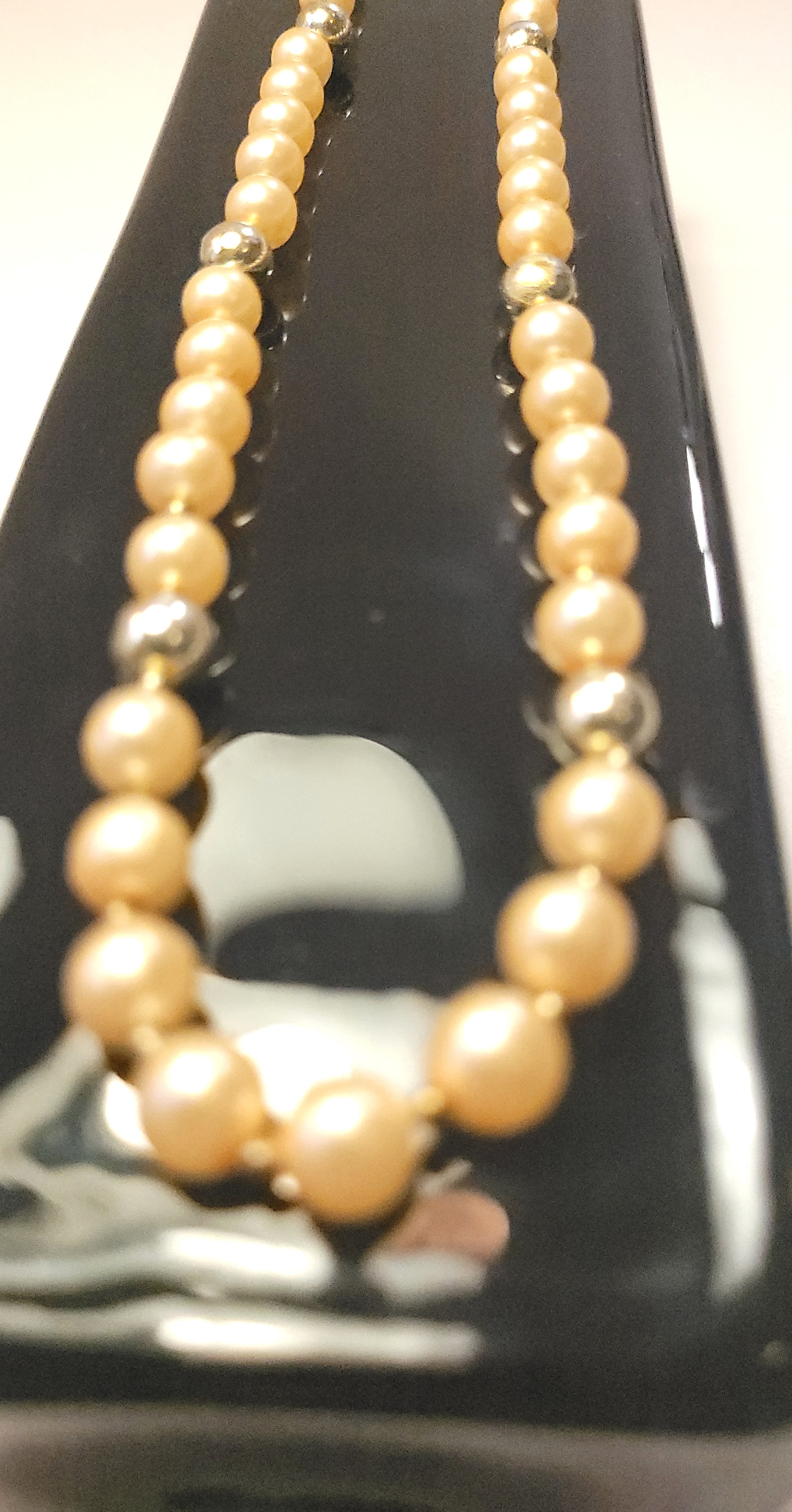 Circa 1955 Graduated Faux Pearl Necklace 29.5" Opera Length