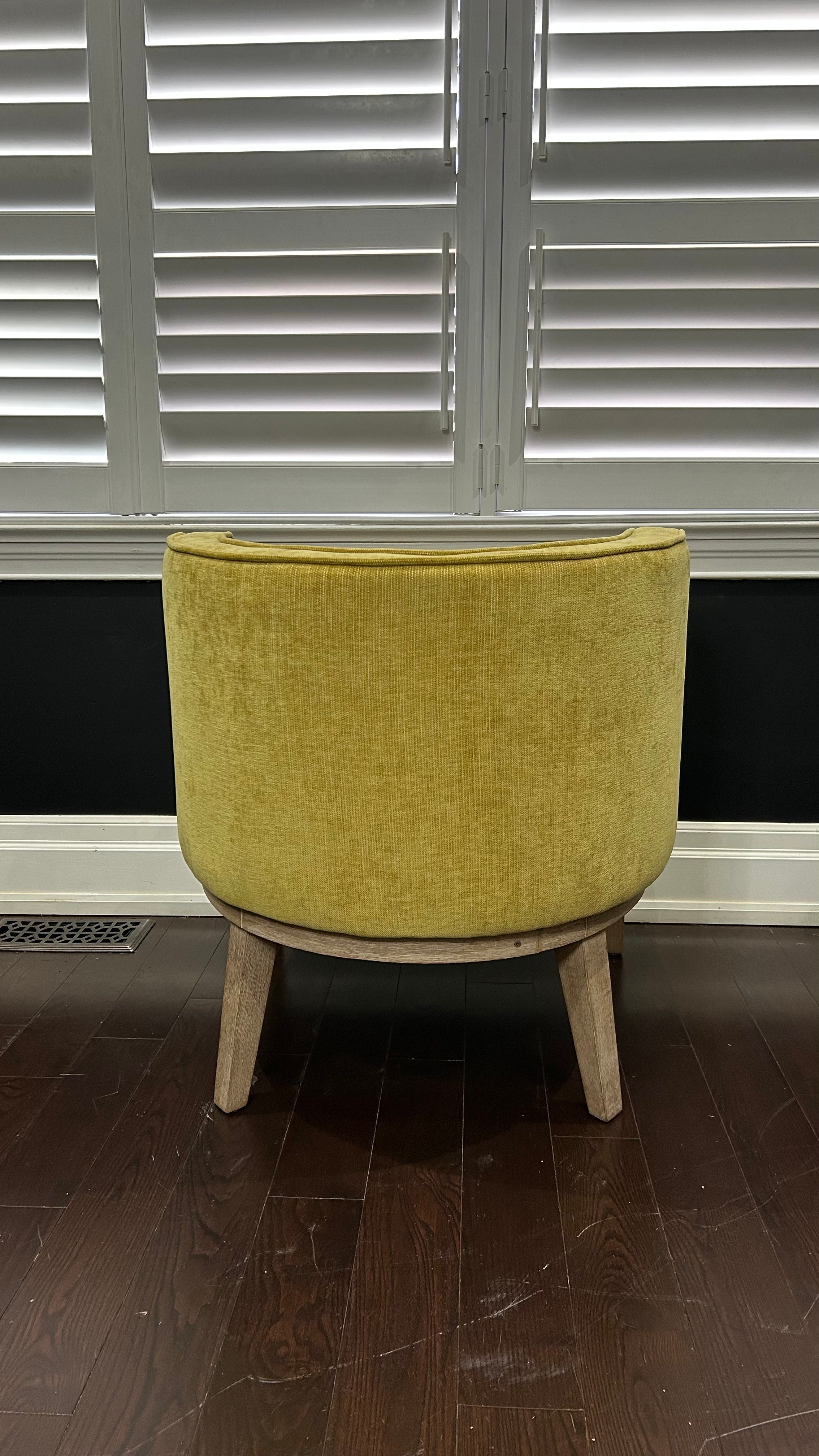 George Oliver Yellow & Oak Upholstered Barrel Chair - Wayfair - photo 4