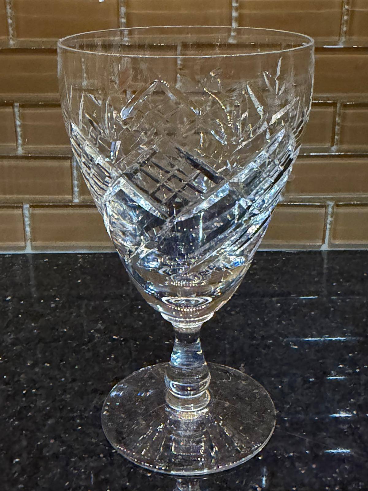 Set of Three Vintage Cut Crystal Glasses - photo 4