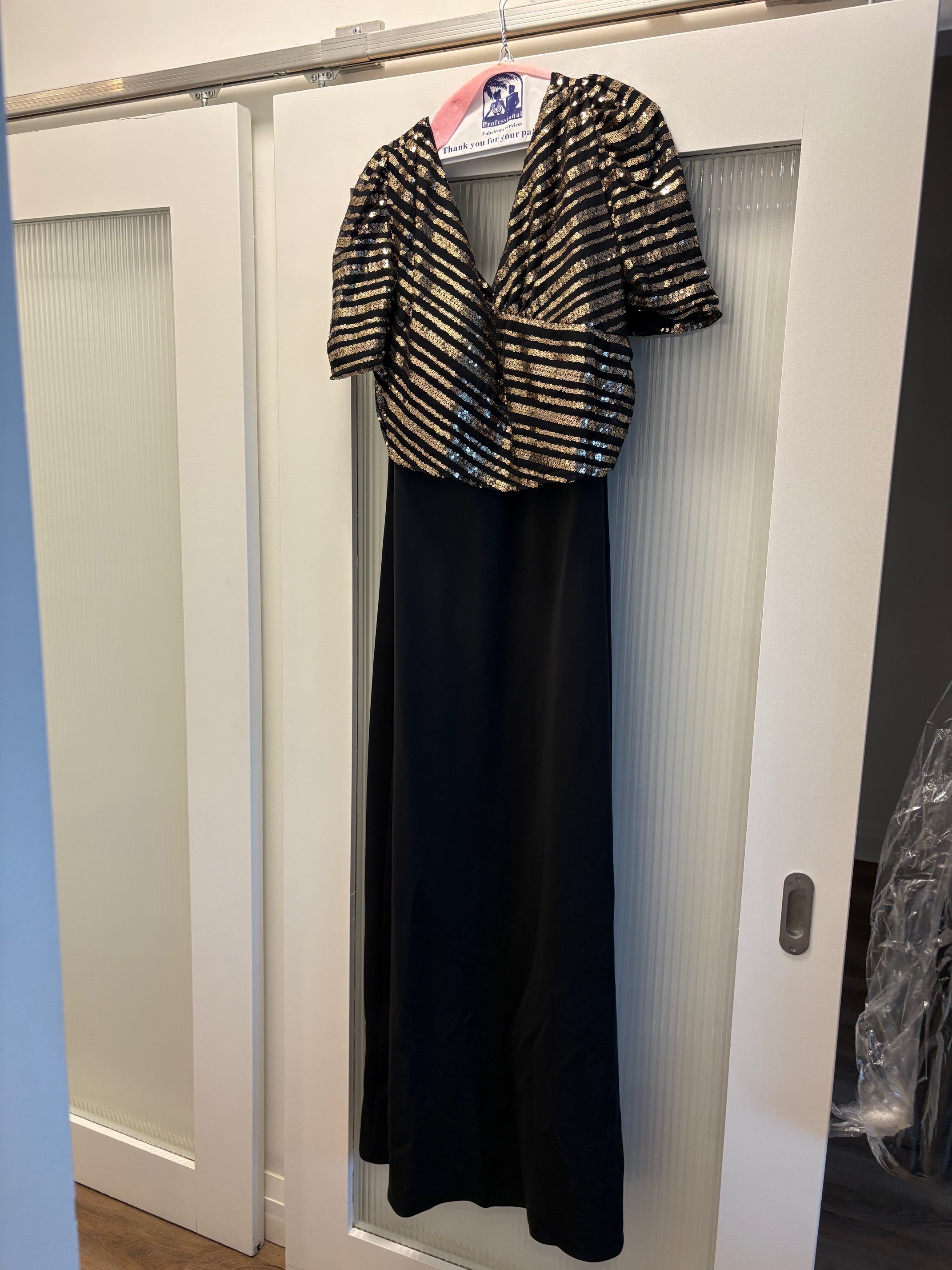 4XL Black Gold Sequin Dress Miss Ord Formal