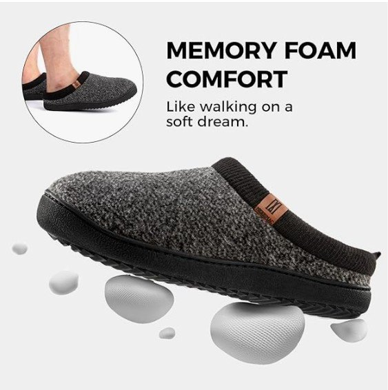 (US 10-11) MERRIMAC Men's Slip-on Slippers Comfy Memory Foam - photo 4