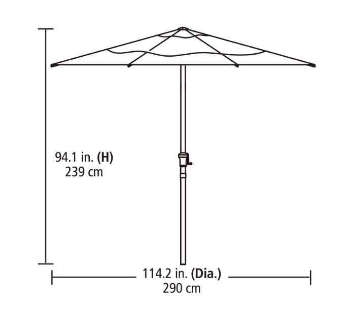 Patio Umbrella - 114.2" Diameter - New in box - photo 3