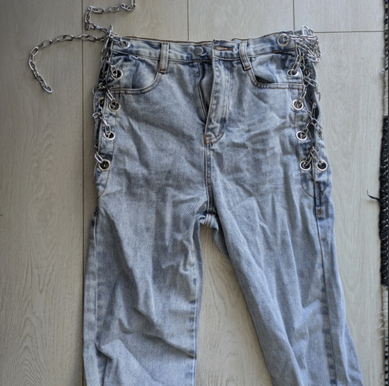 Chain Straight-Leg Jeans - Size 26