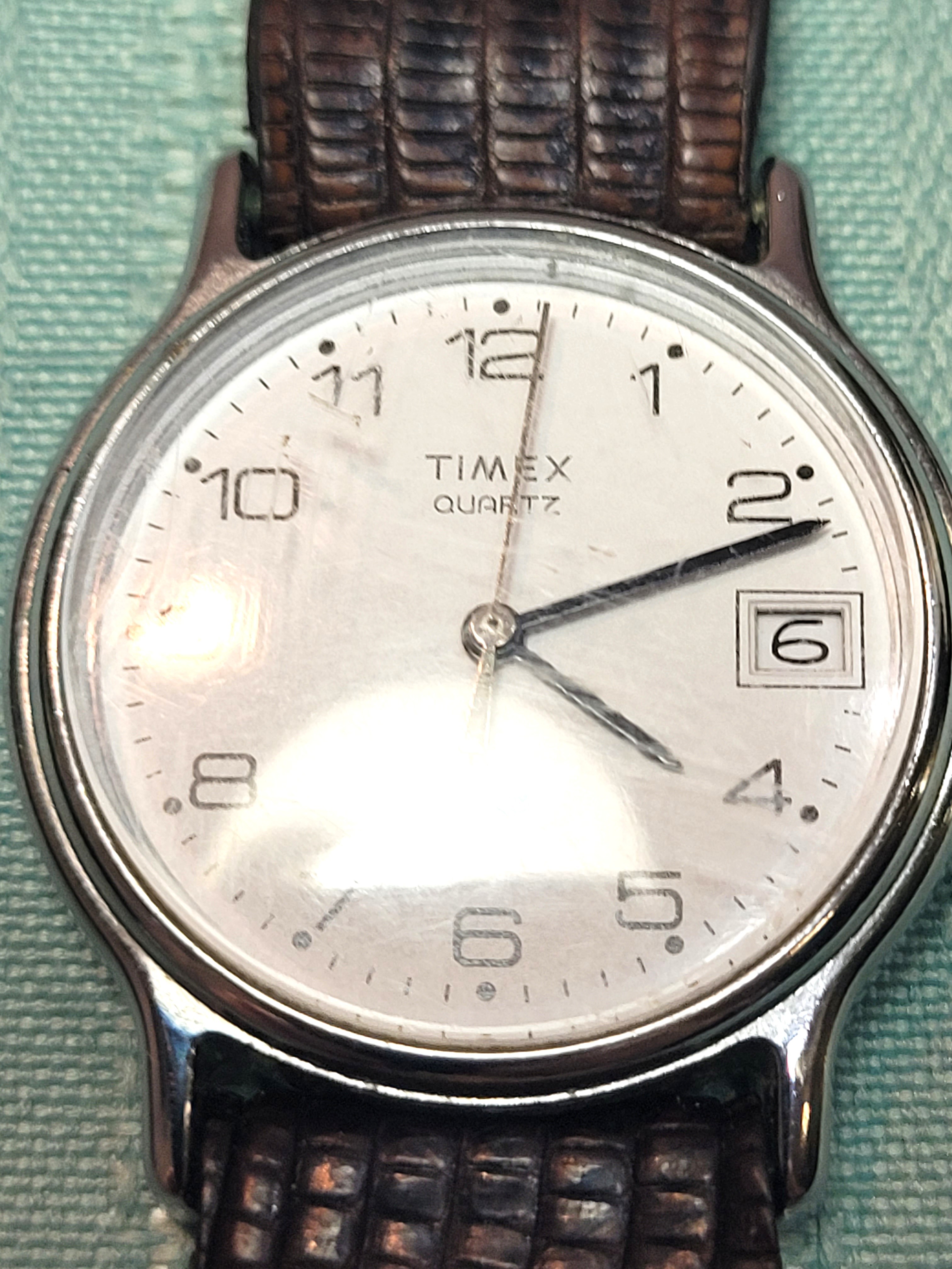New Battery 1986 Timex Watch - W Cell Korea 34 - White Dial - photo 2