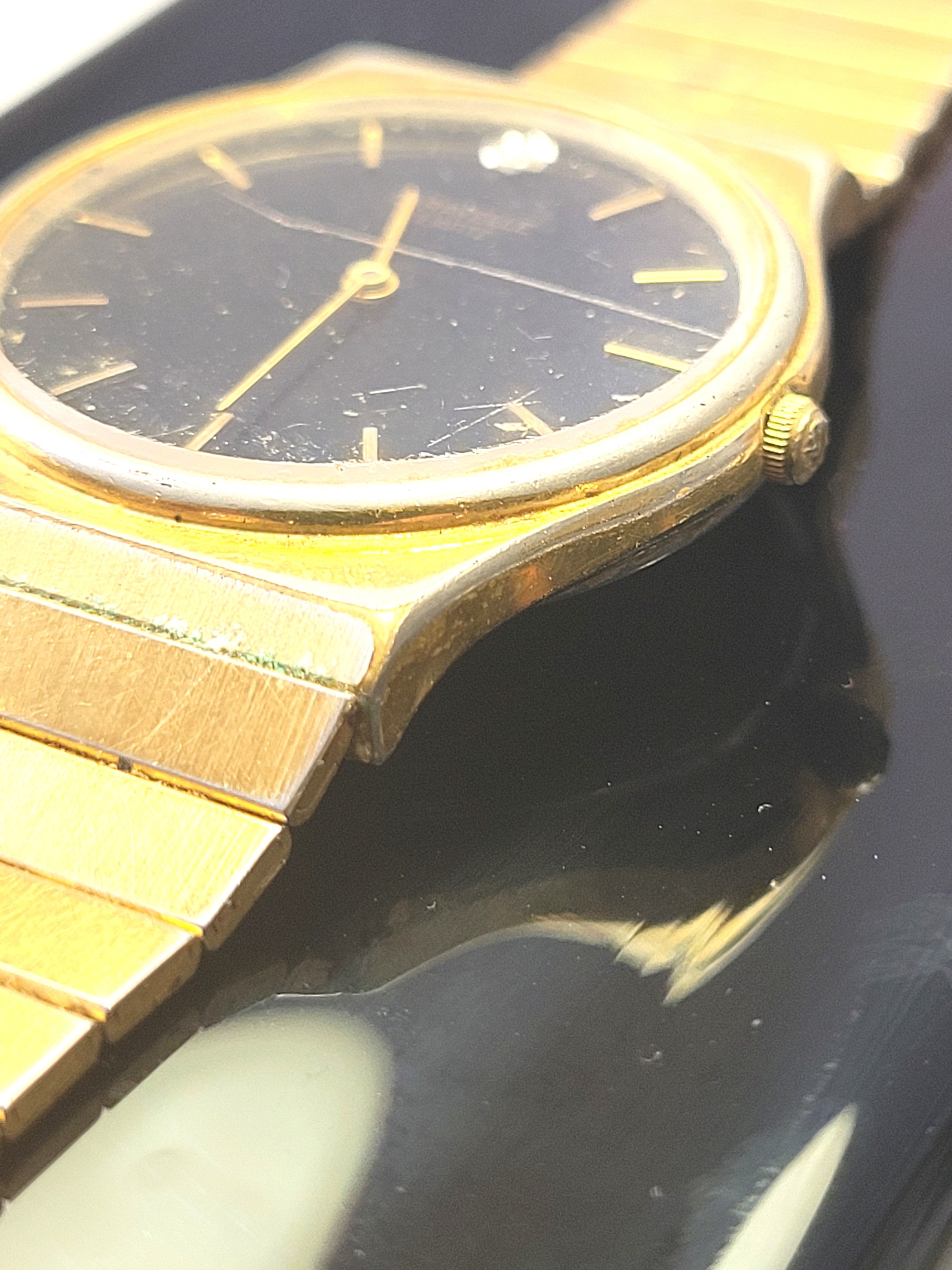 1989 Bulova Diamond Watch New Battery 30mm Black Dial - photo 3