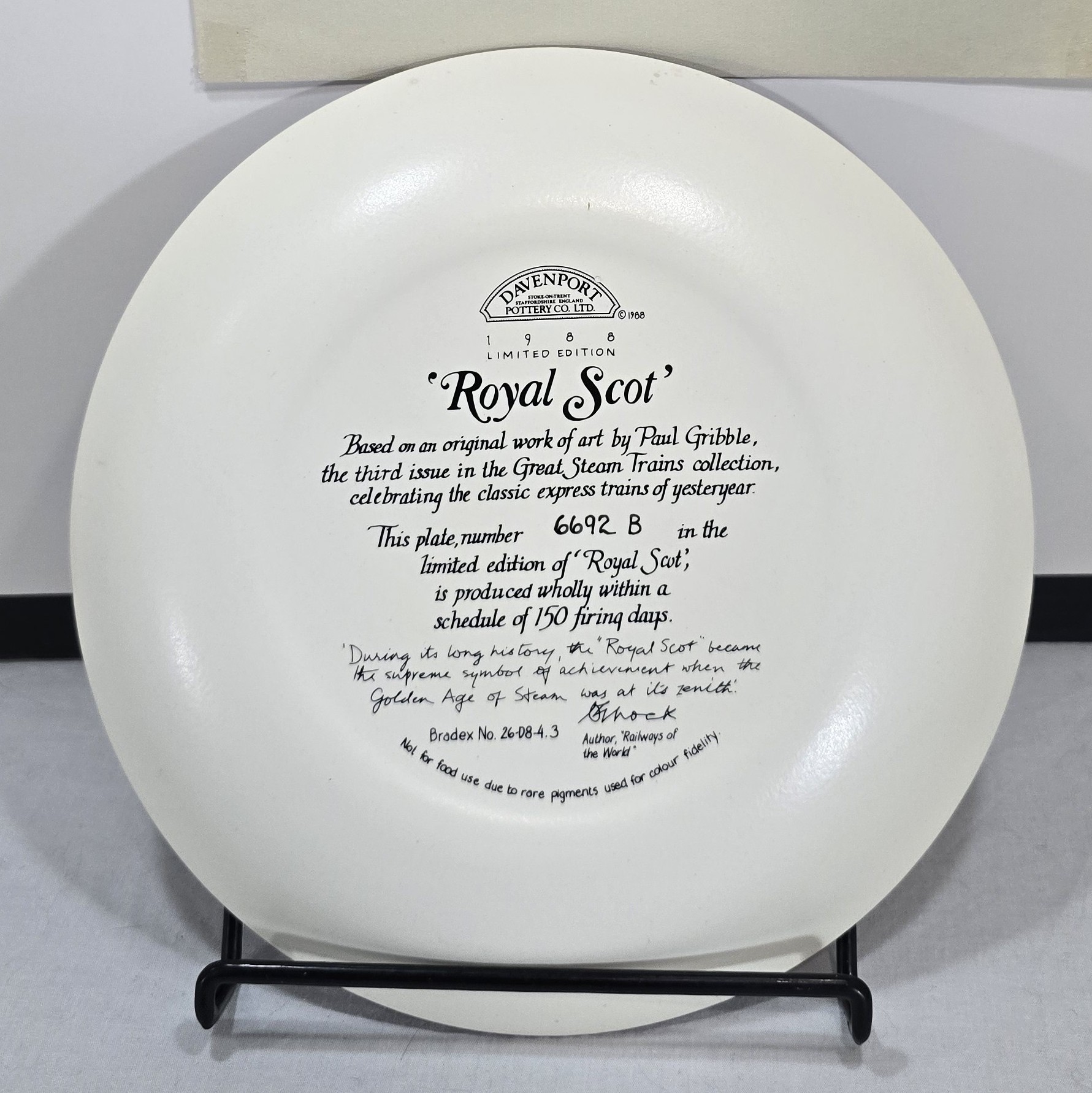 Davenport 'Royal Scot' Plate by Paul Gribble - photo 4