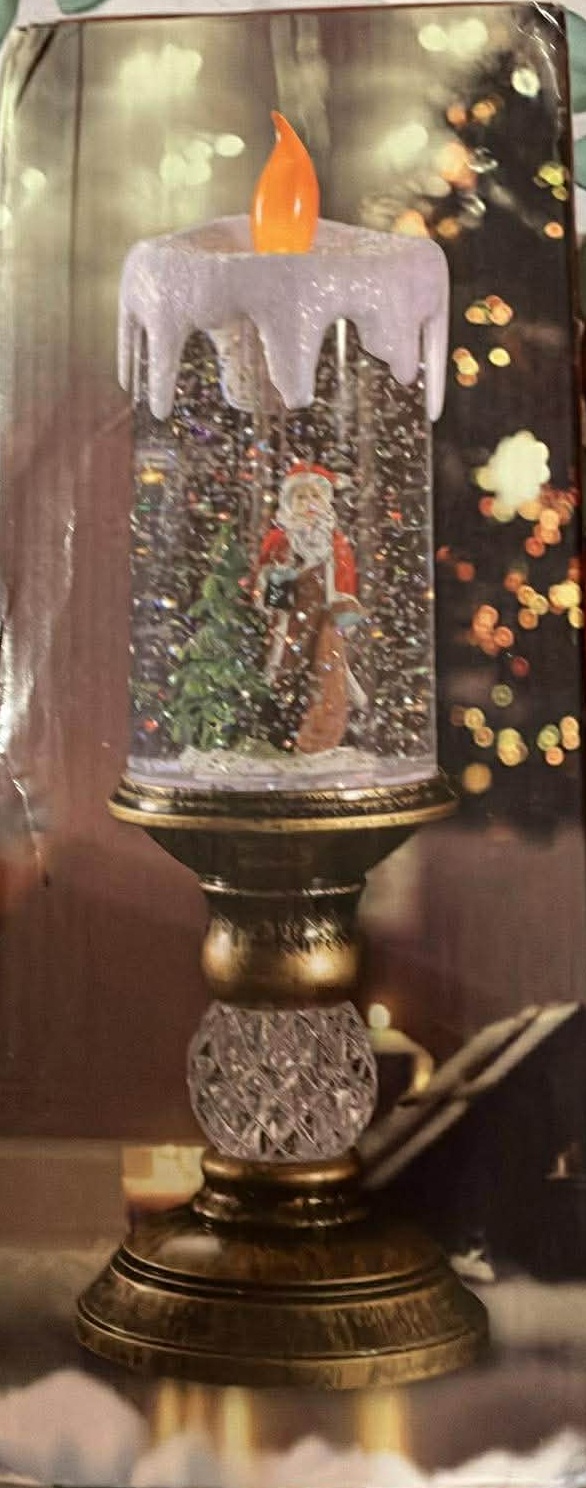 LED Flameless Candle Snow Globe - 10 Inches (New)