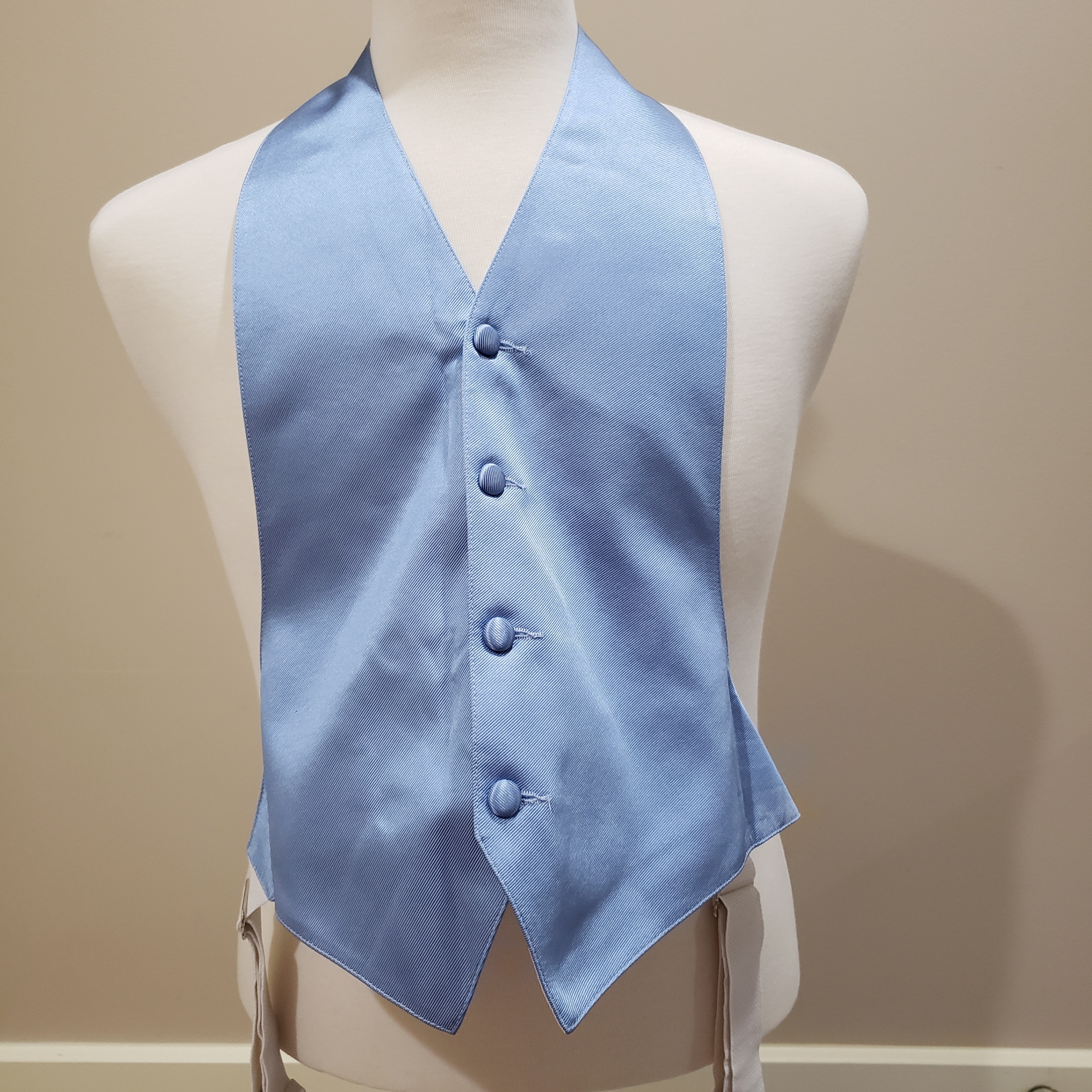 Boy's Baby Blue or Powder Blue Backless Vests or Waistcoats
