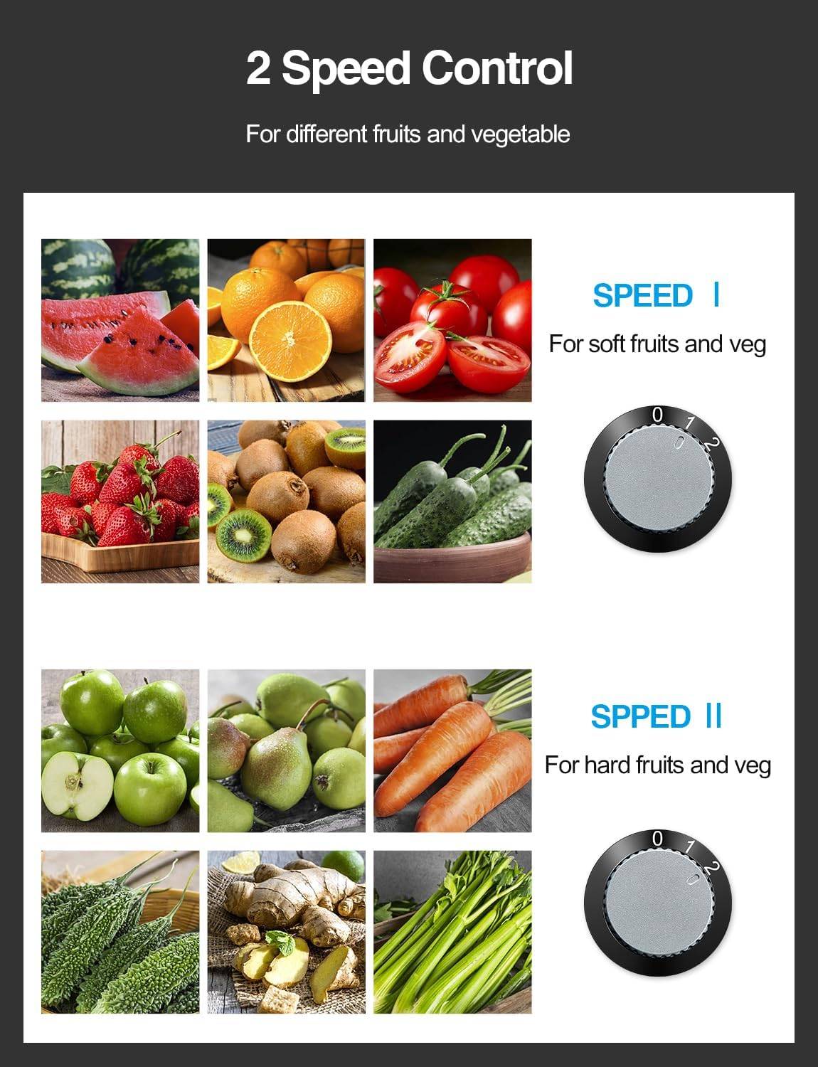 QCen Juicer Machine, 500W Centrifugal Juicer Extractor Wide mout - photo 3