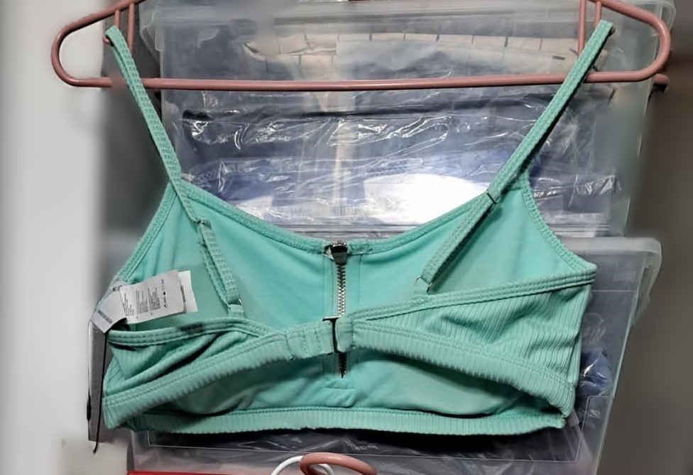 Brand New w/Tags Mint Ribbed Zipper Mint Green Bikini Set - photo 3