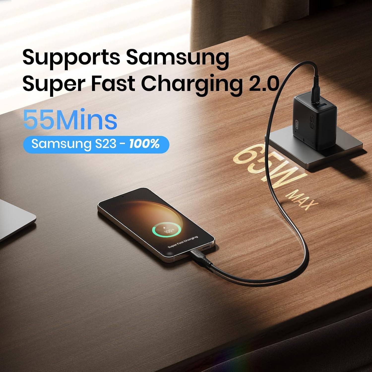 INIU 65W USB C Charger, 2-Port Fast Charger for laptops & phones - photo 4