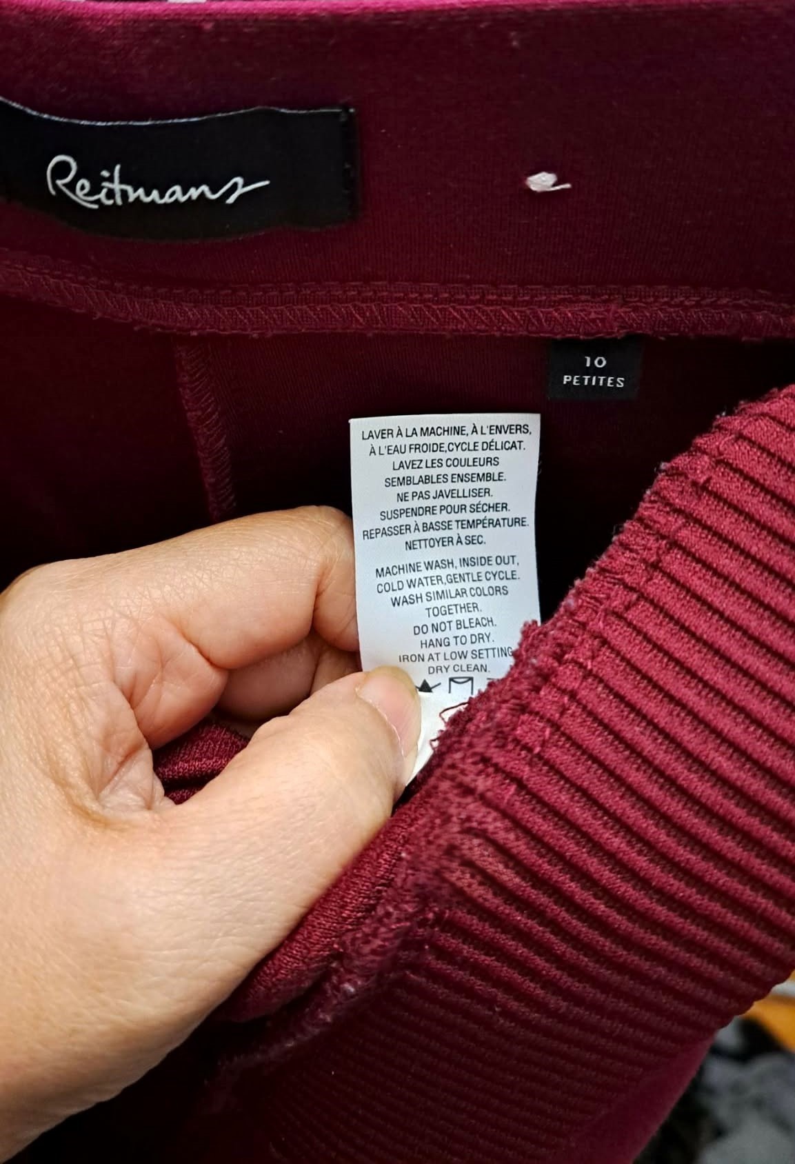 Reitmans Hyba Sculptor Active Dress Pants Burgundy Moto Design - photo 5